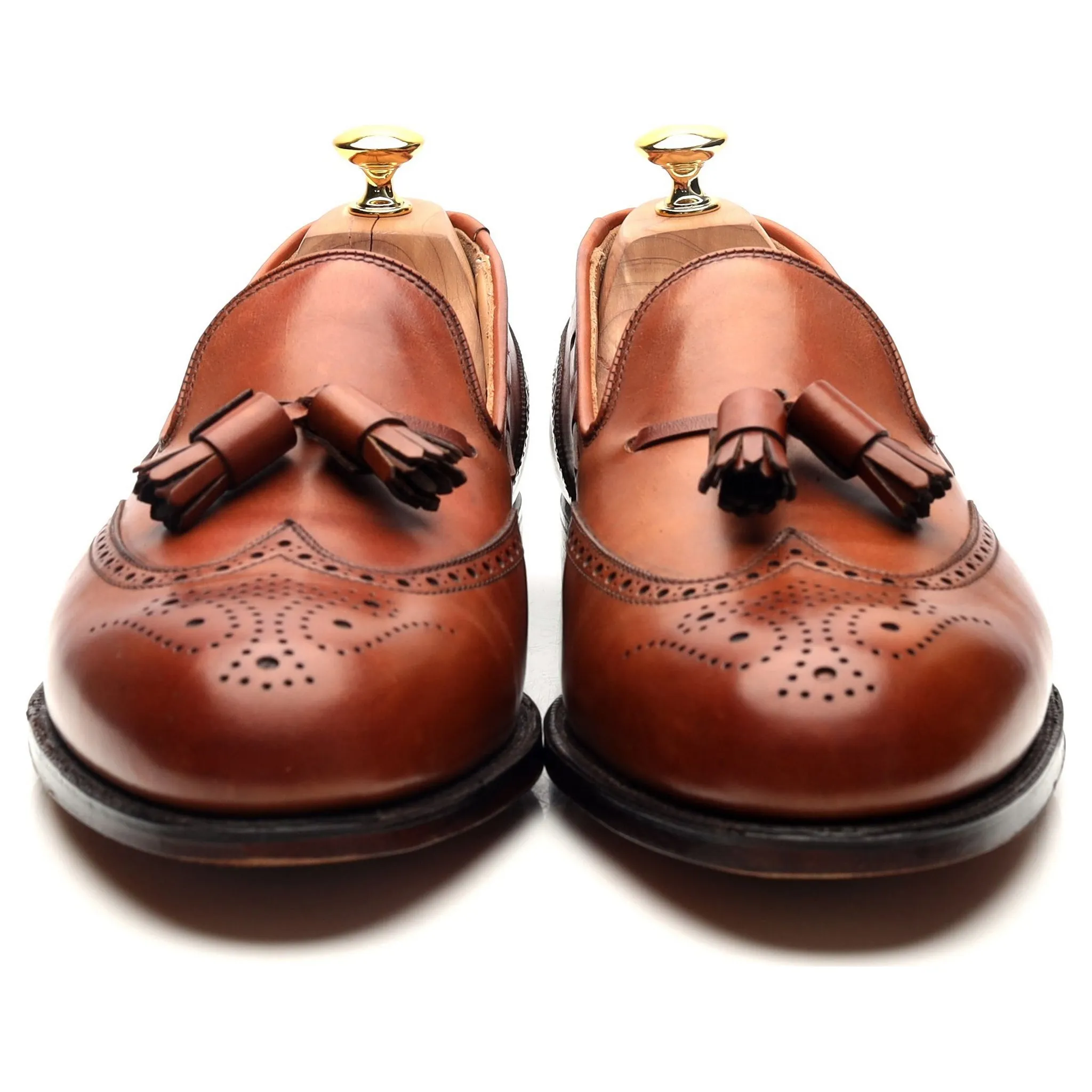 'Lichfield 3' Tan Brown Leather Tassel Loafers UK 10.5 US 11 D