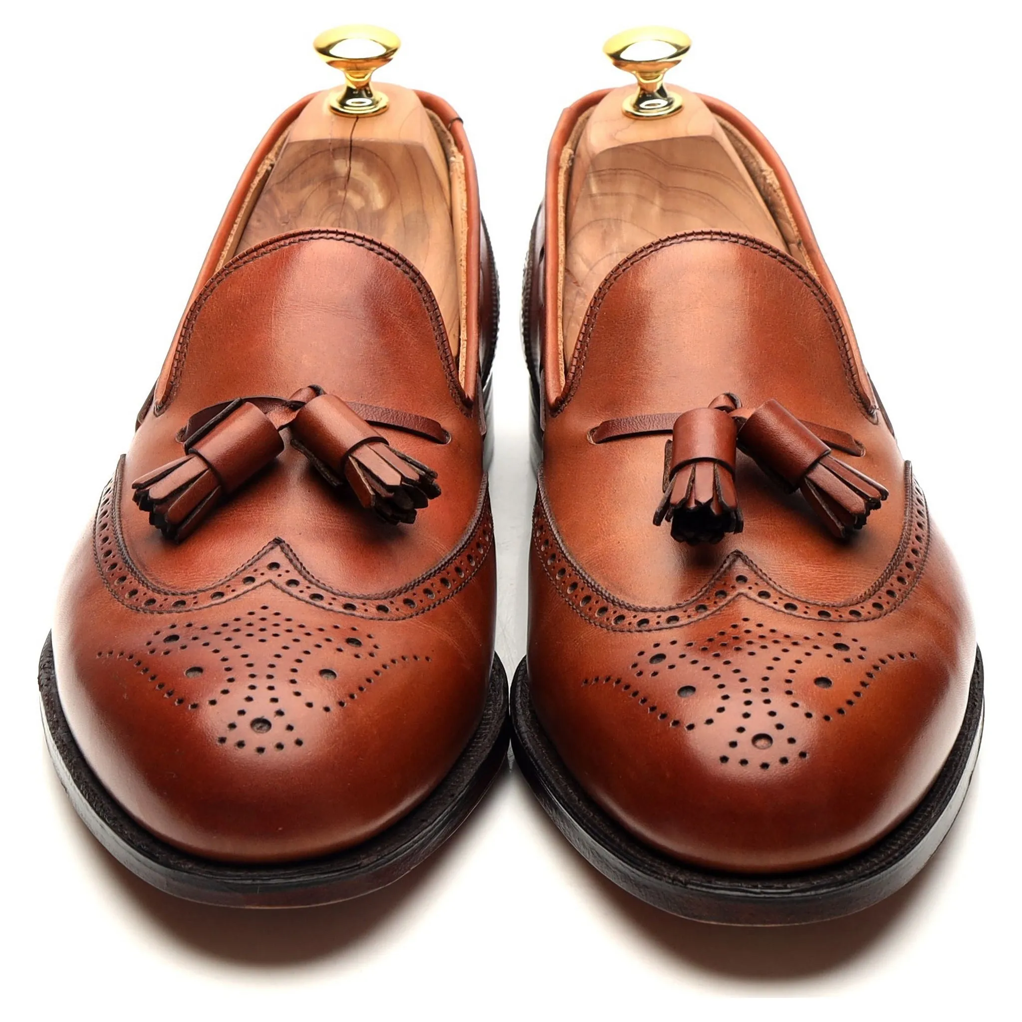 'Lichfield 3' Tan Brown Leather Tassel Loafers UK 10.5 US 11 D