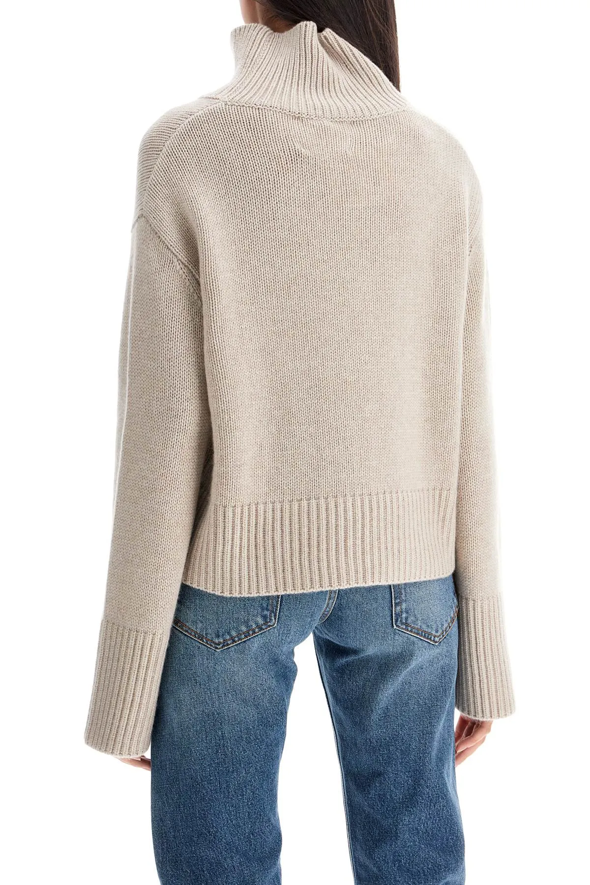 Lisa Yang High Necked Fleur Sweater   Neutral