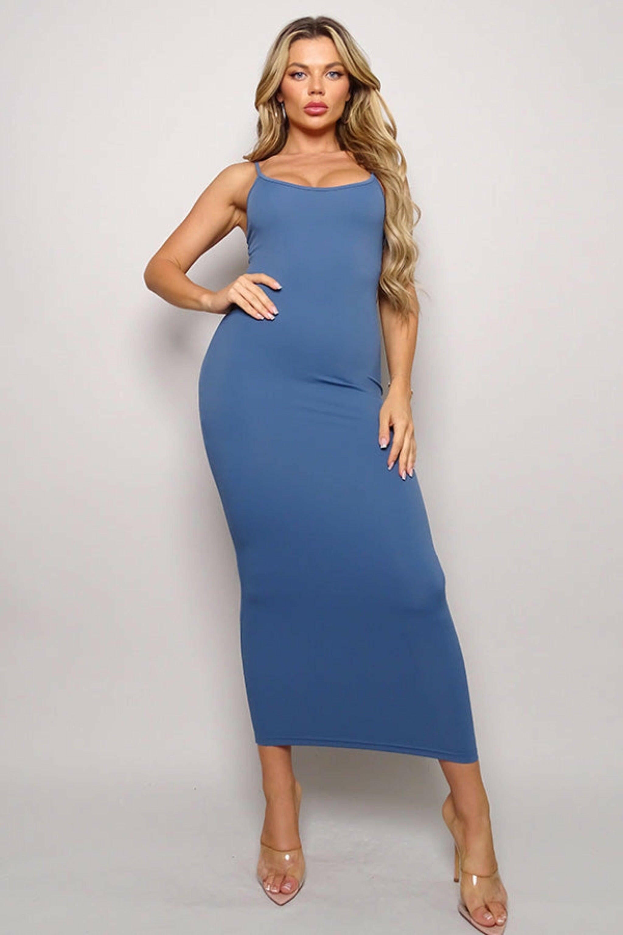 LUXE SMOOTH LONG SLIP MAXI DRESS