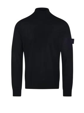 MEN STONE ISLAND BLACK VIRGIN WOOL SWEATER