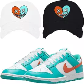 Miami Dolphin Dunks Dad Hat to Match - MIAMI HEART BAWS