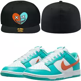 Miami Dolphin Dunks Fitted Hat to Match - MIAMI HEART BAWS