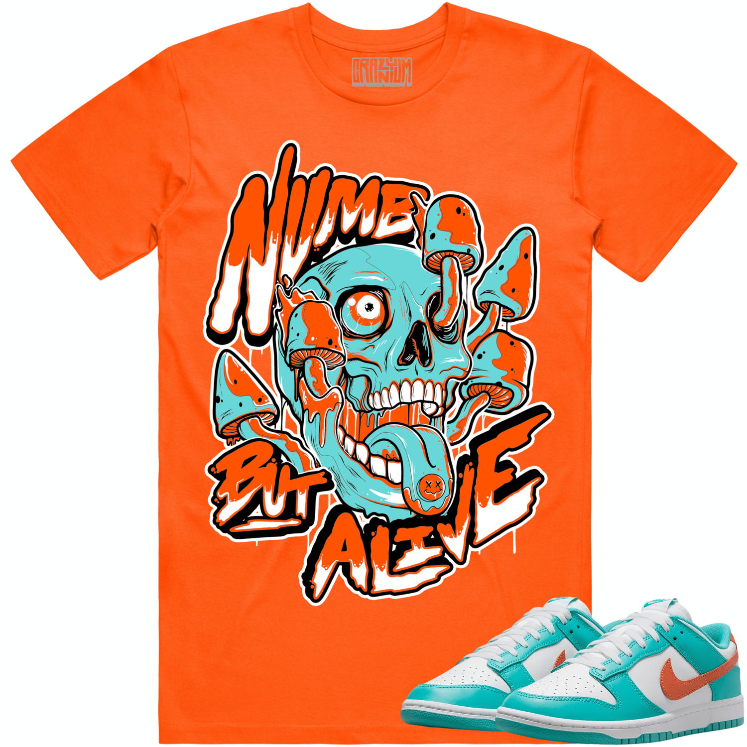 Miami Dolphin Dunks Shirt to Match - MIAMI NUMB BUT ALIVE