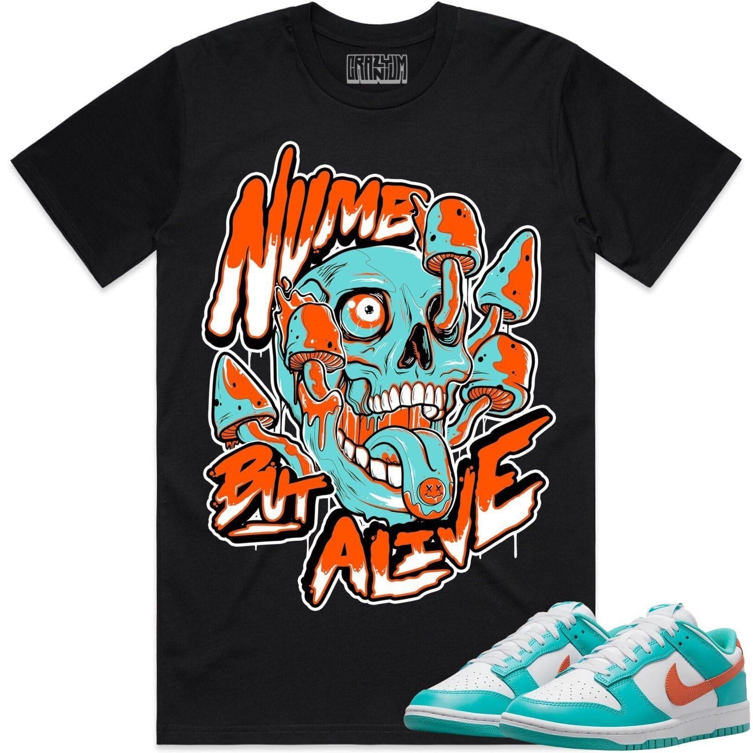 Miami Dolphin Dunks Shirt to Match - MIAMI NUMB BUT ALIVE