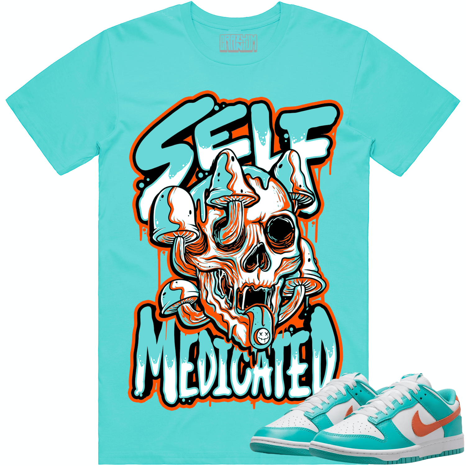 Miami Dolphin Dunks Shirt to Match - MIAMI SELF MEDICATED