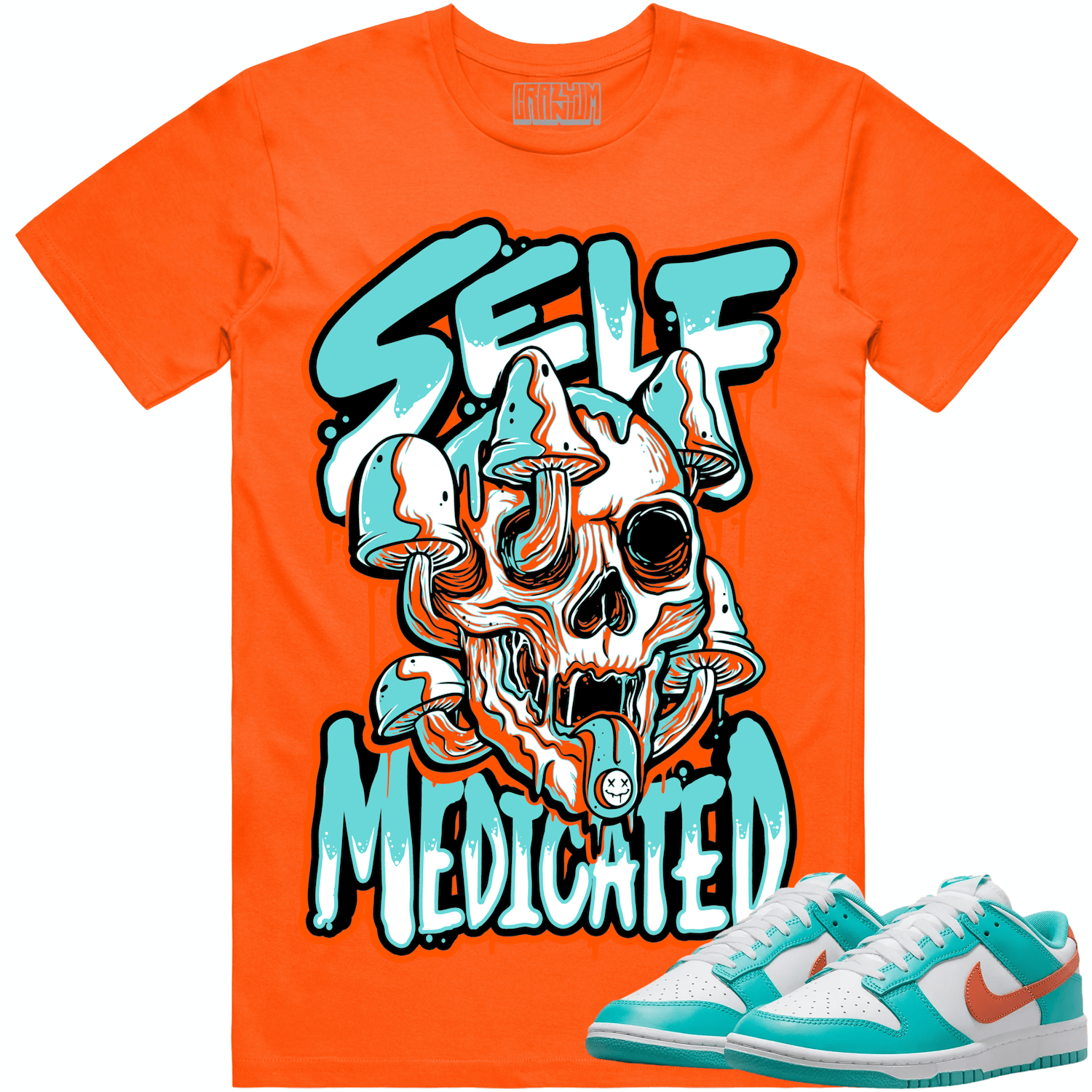 Miami Dolphin Dunks Shirt to Match - MIAMI SELF MEDICATED