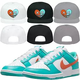 Miami Dolphins Dunks Snapback Hat to Match : MIAMI HEART BAWS