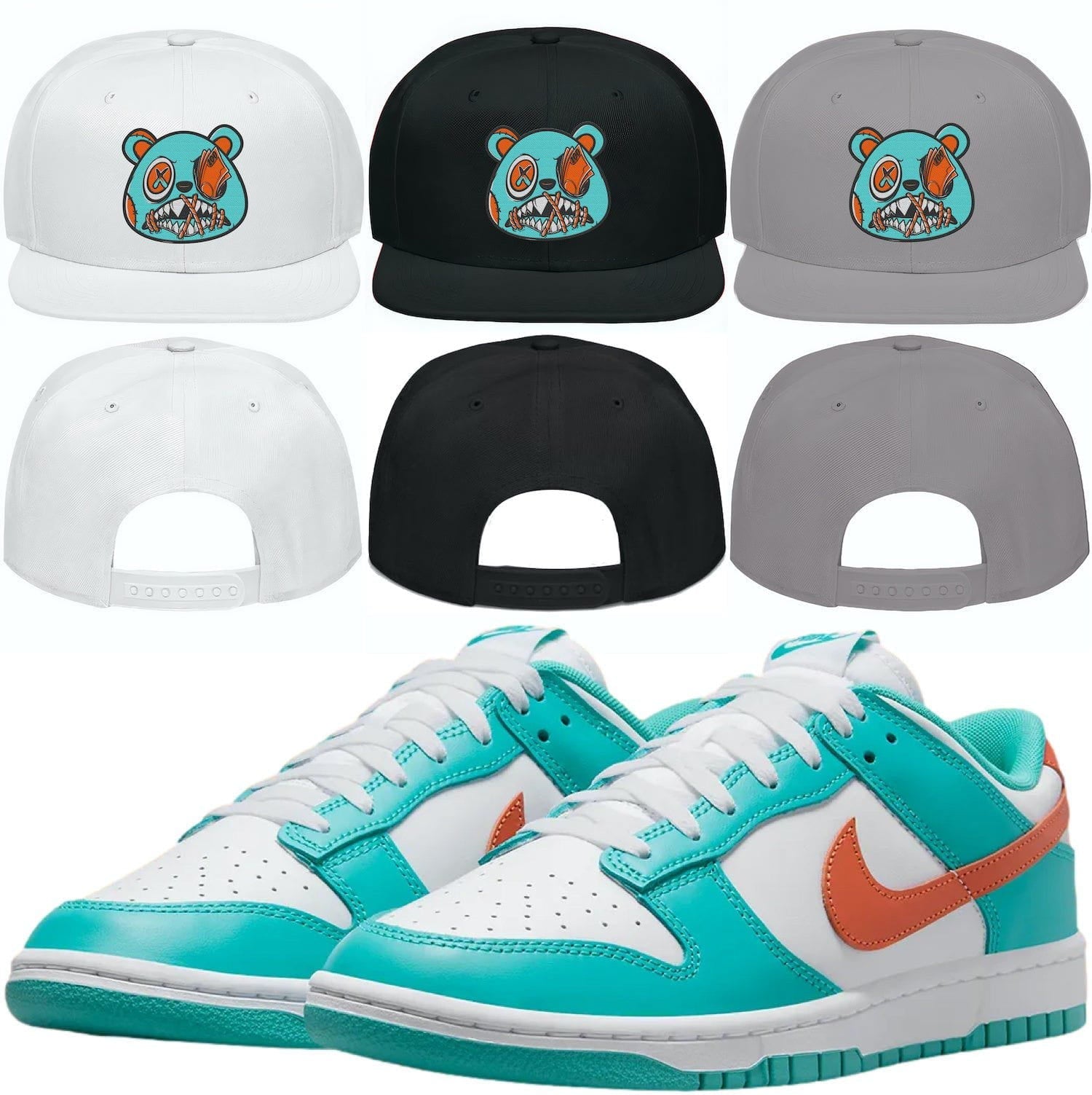 Miami Dolphins Dunks Snapback Hat to Match : MIAMI MONEY TALKS BAWS