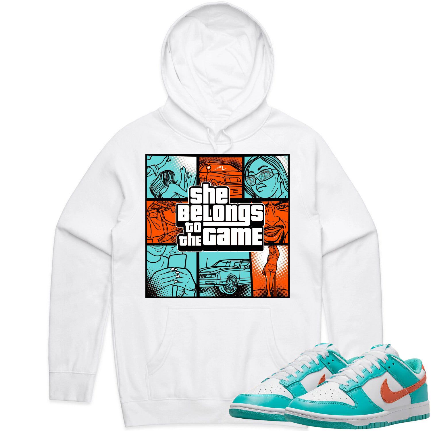 Miami Dunks Dolphins Hoodie to Match - MIAMI BELONGS TO THE GAME