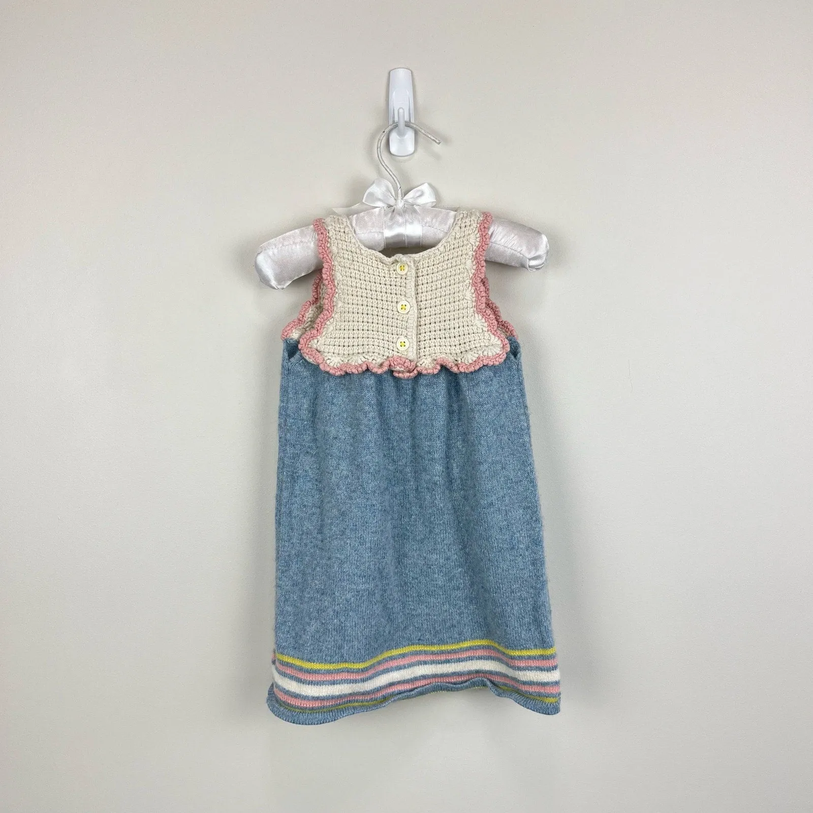 Mini Boden Crochet Cashmere Chick Dress 6-12 Months