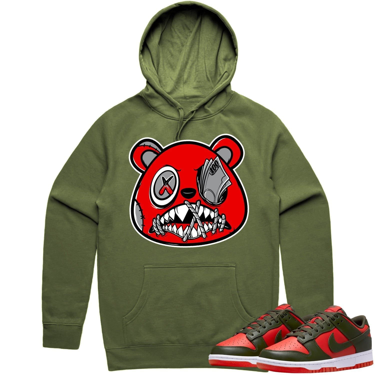 Mystic Red Dunks Hoodie to Match - ANGRY MONEY TALKS BAWS