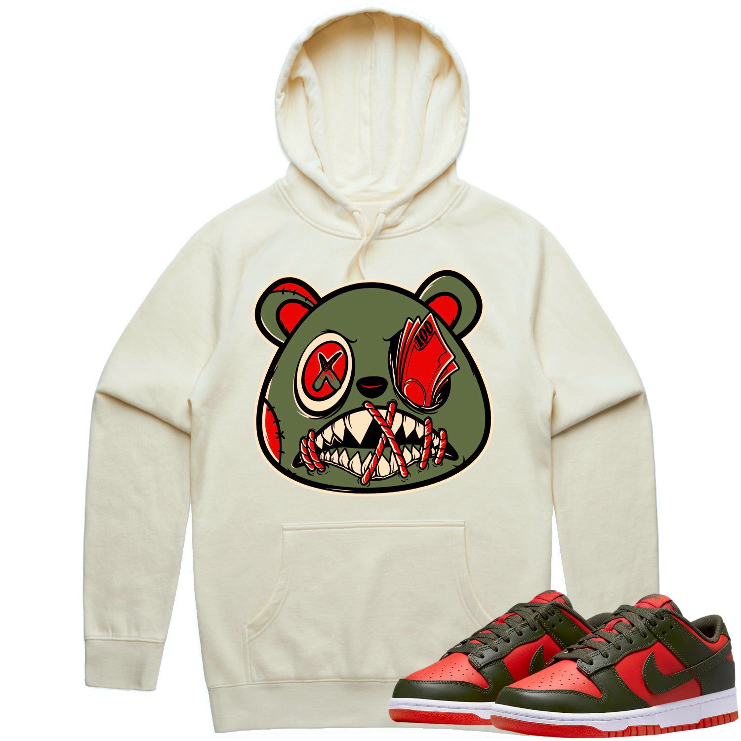 Mystic Red Dunks Hoodie to Match - OLIVE MONEY TALKS BAWS