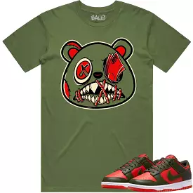 Mystic Red Dunks Shirt to Match - OLIVE MONEY TALKS BAWS