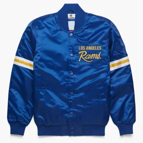 NFL Los Angeles Rams Vintage 80s Blue Satin Bomber Baseball Varsity Jacket