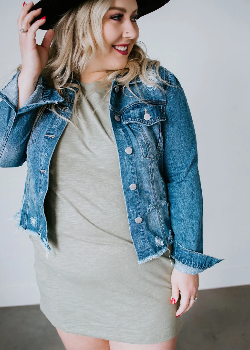 Nina Shirred Sleeve Denim Jacket