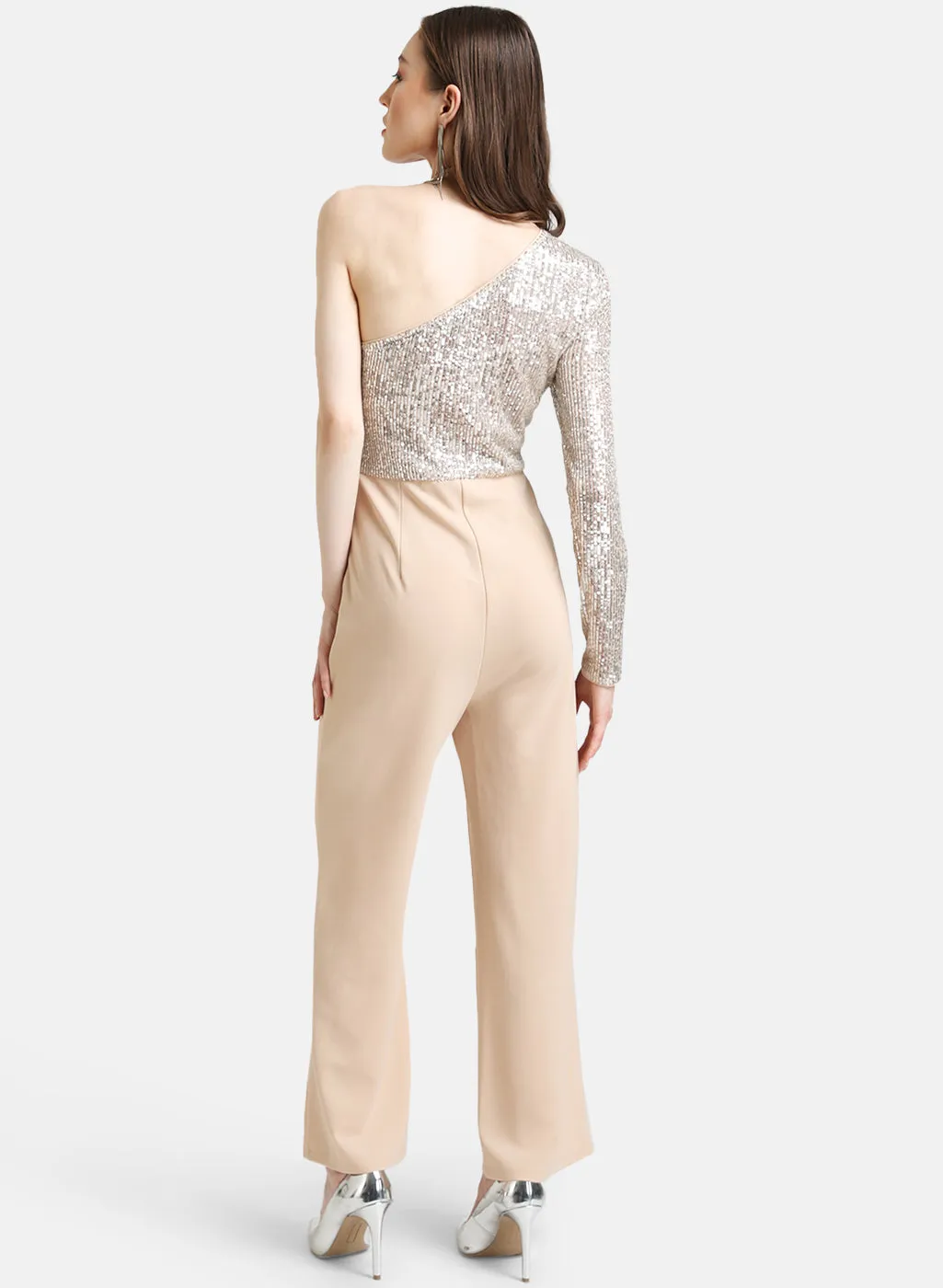 One Shoulder Sequin Jumpsuit