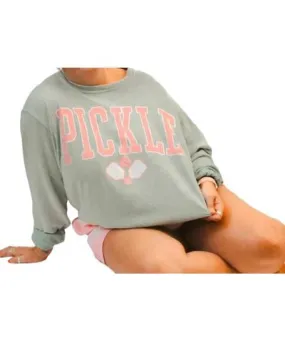 Peach Love Pickle Sweatshirt In Mint