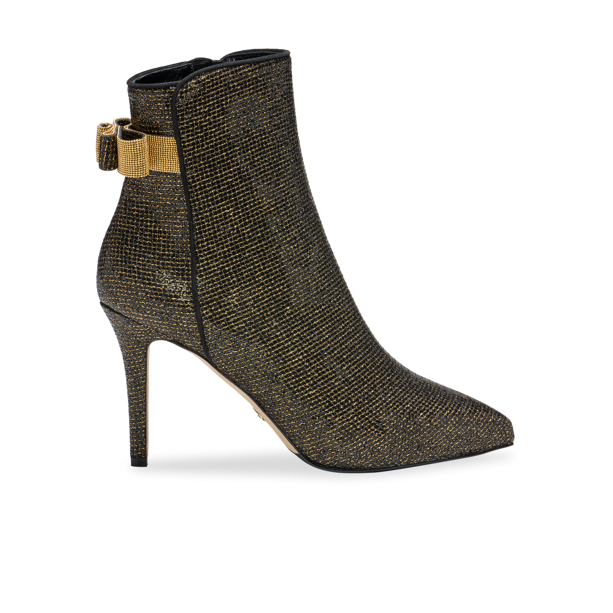 Perfect Gold Bow Dress Bootie 90