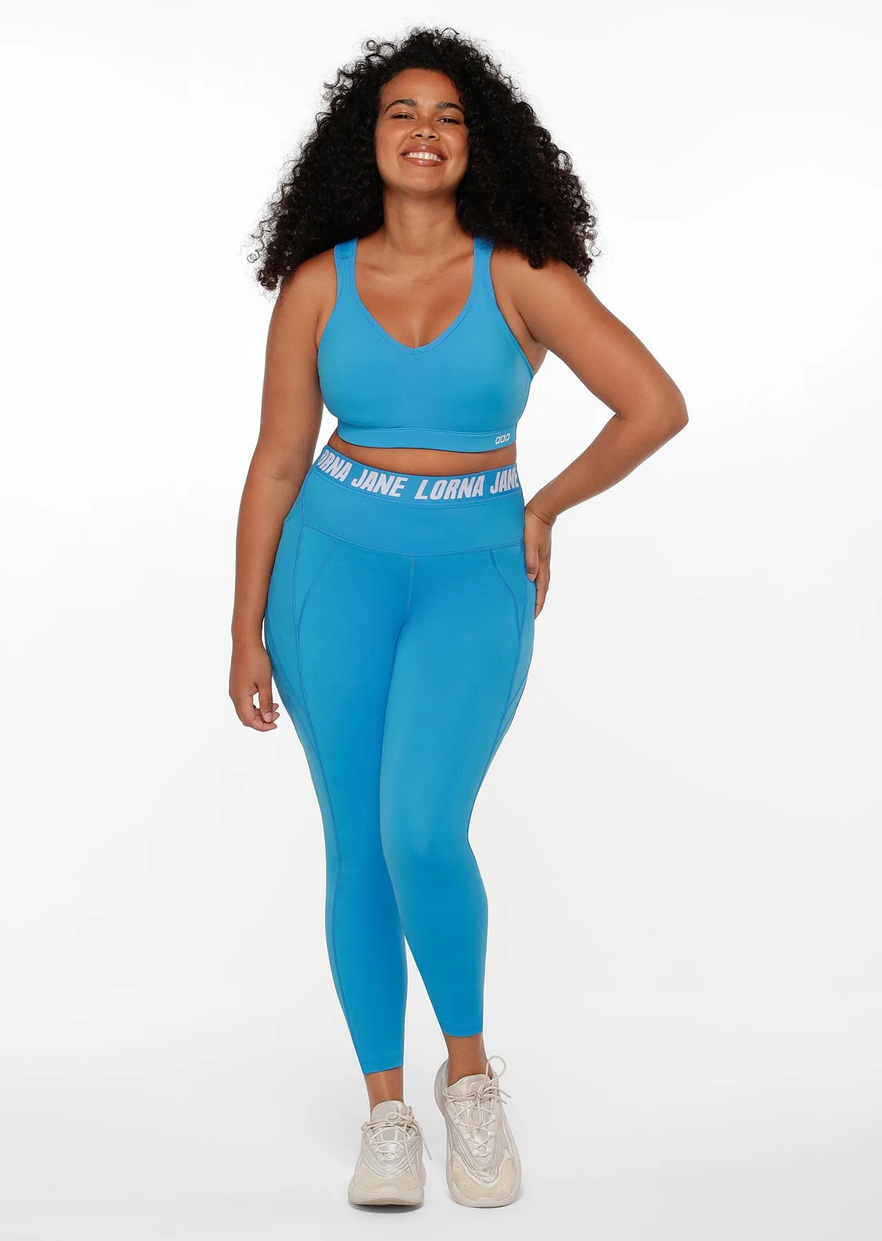 Relay Booty Phone Ankle Biter Leggings | Blue | Tights and Leggings | Lorna Jane Australia