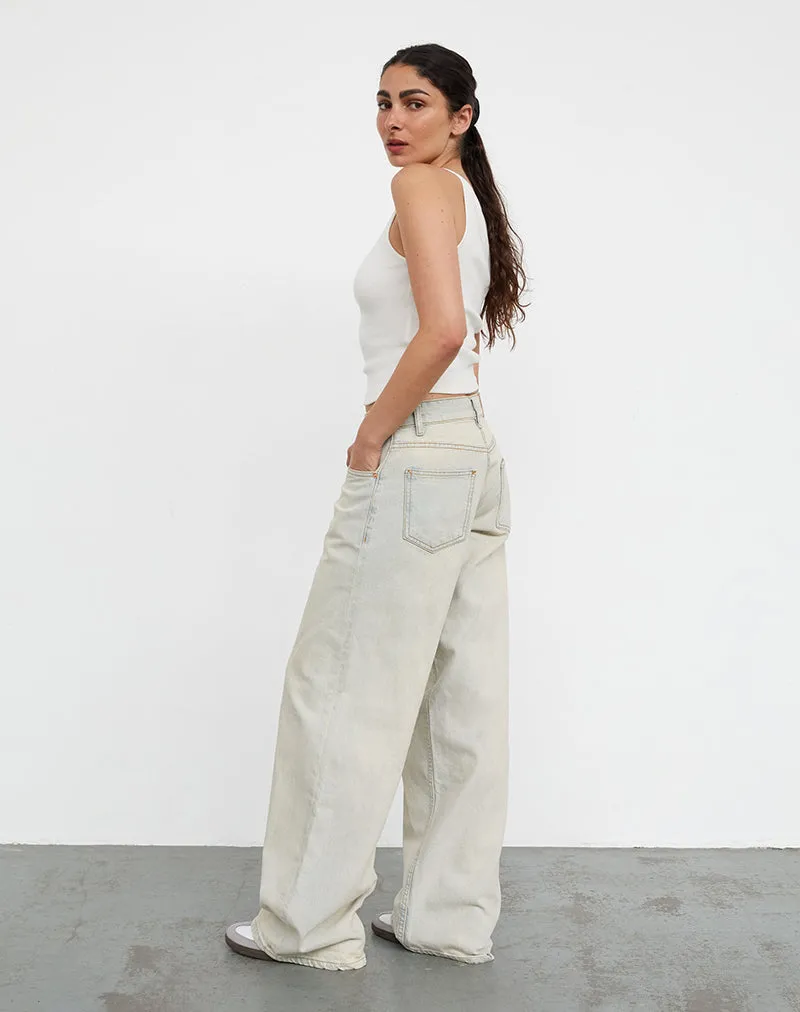 Roomy Extra Wide Low Rise Jeans In Arctic Blue