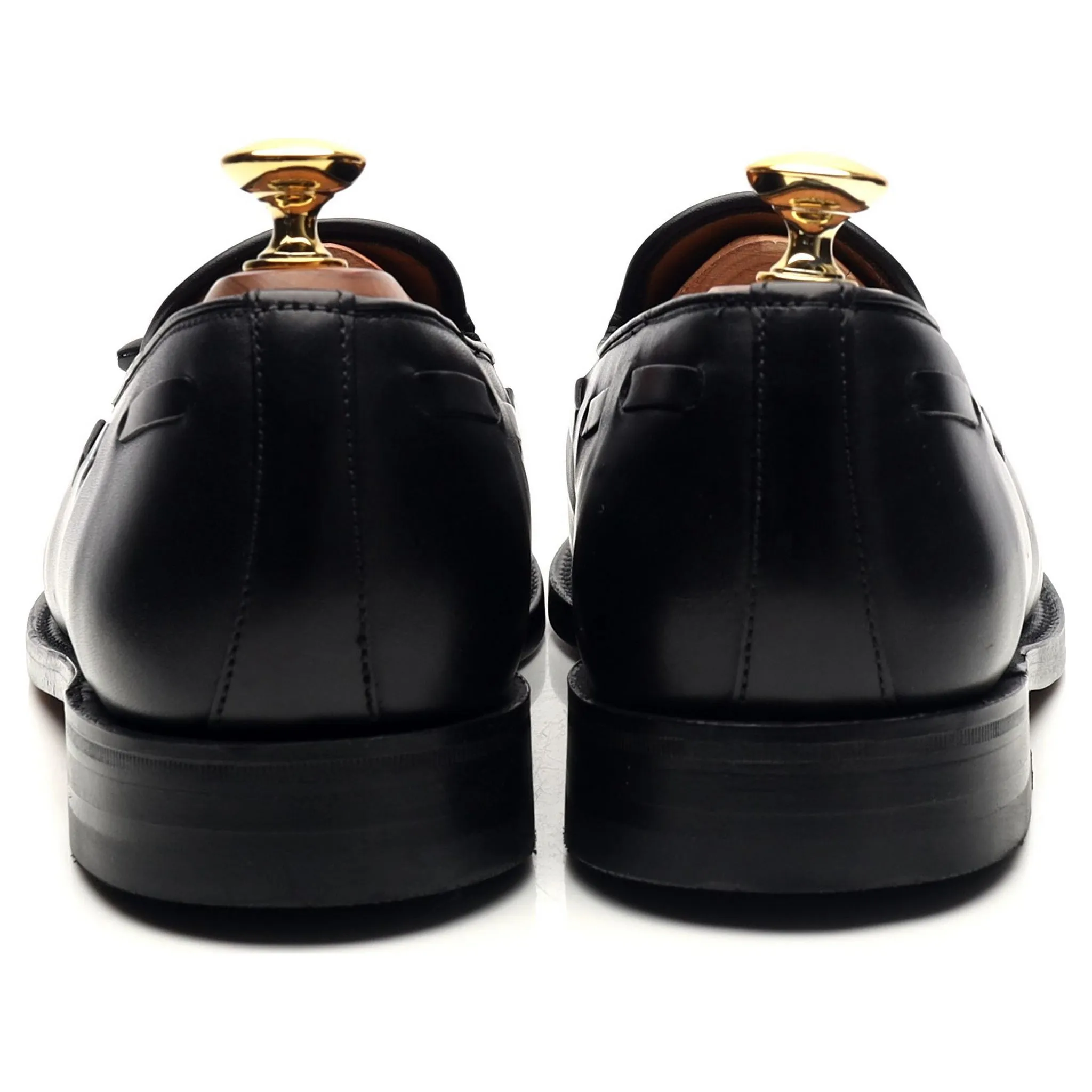 'Salisbury' Black Leather Tassel Loafers UK 7 E