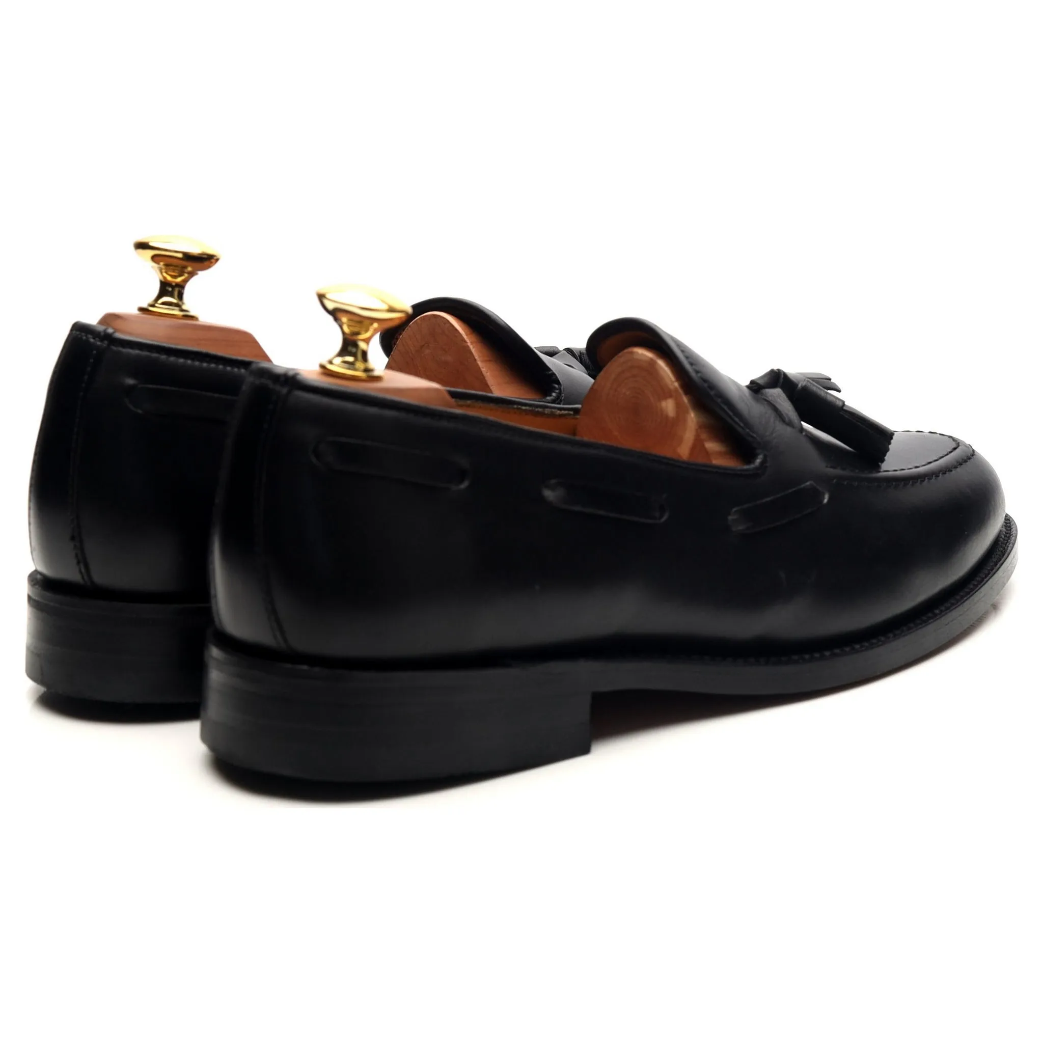 'Salisbury' Black Leather Tassel Loafers UK 7 E