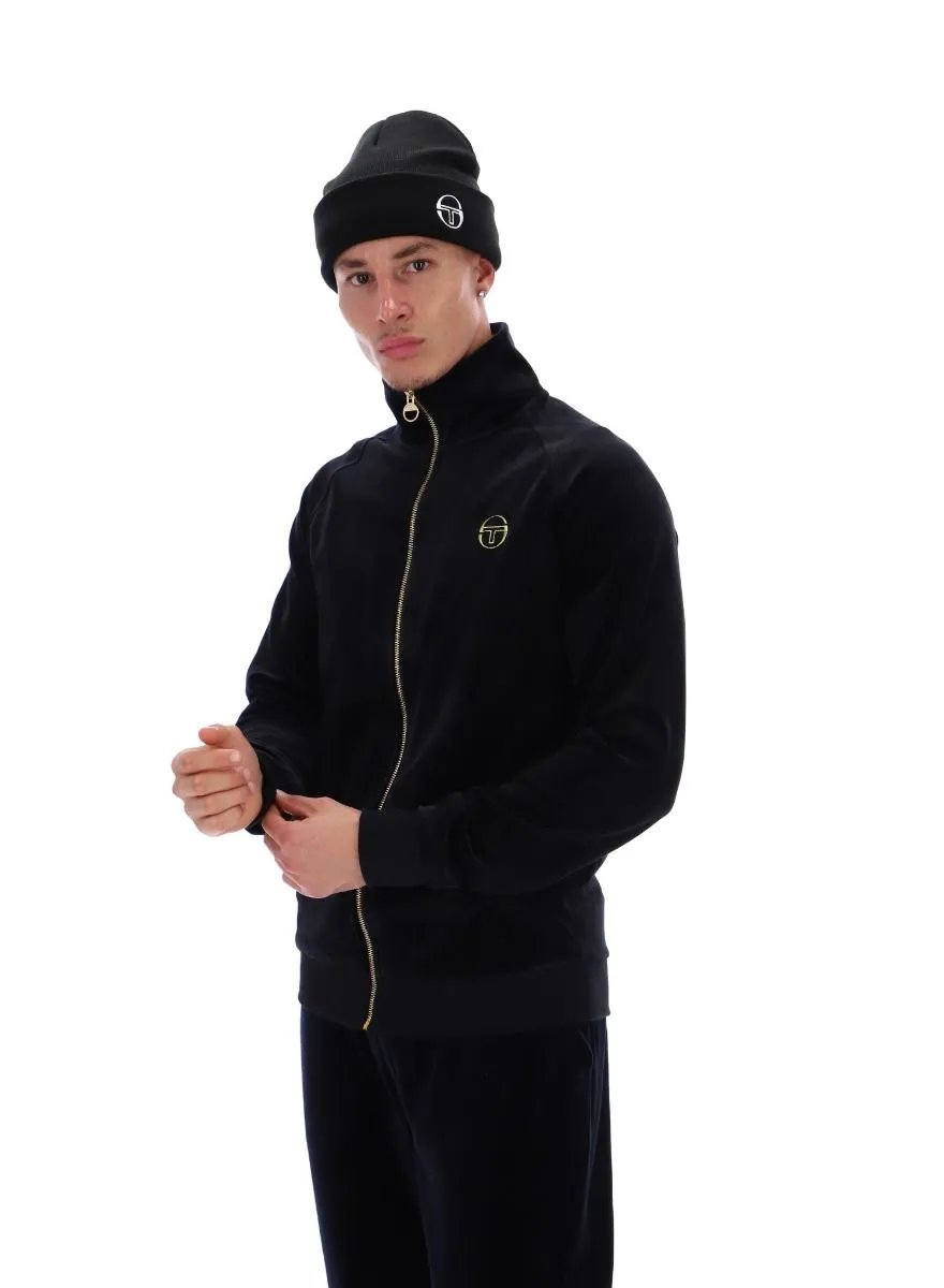 Sergio Tacchini Court Velour Track Jacket Black