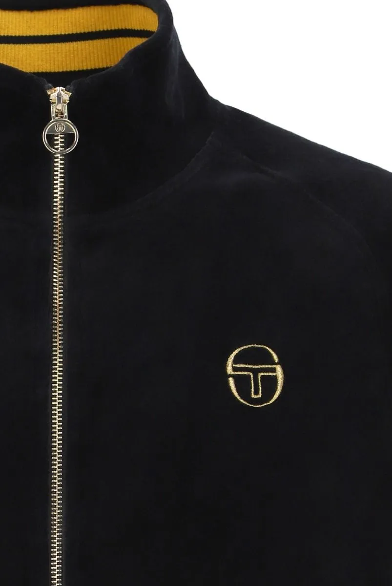 Sergio Tacchini Court Velour Track Jacket Black