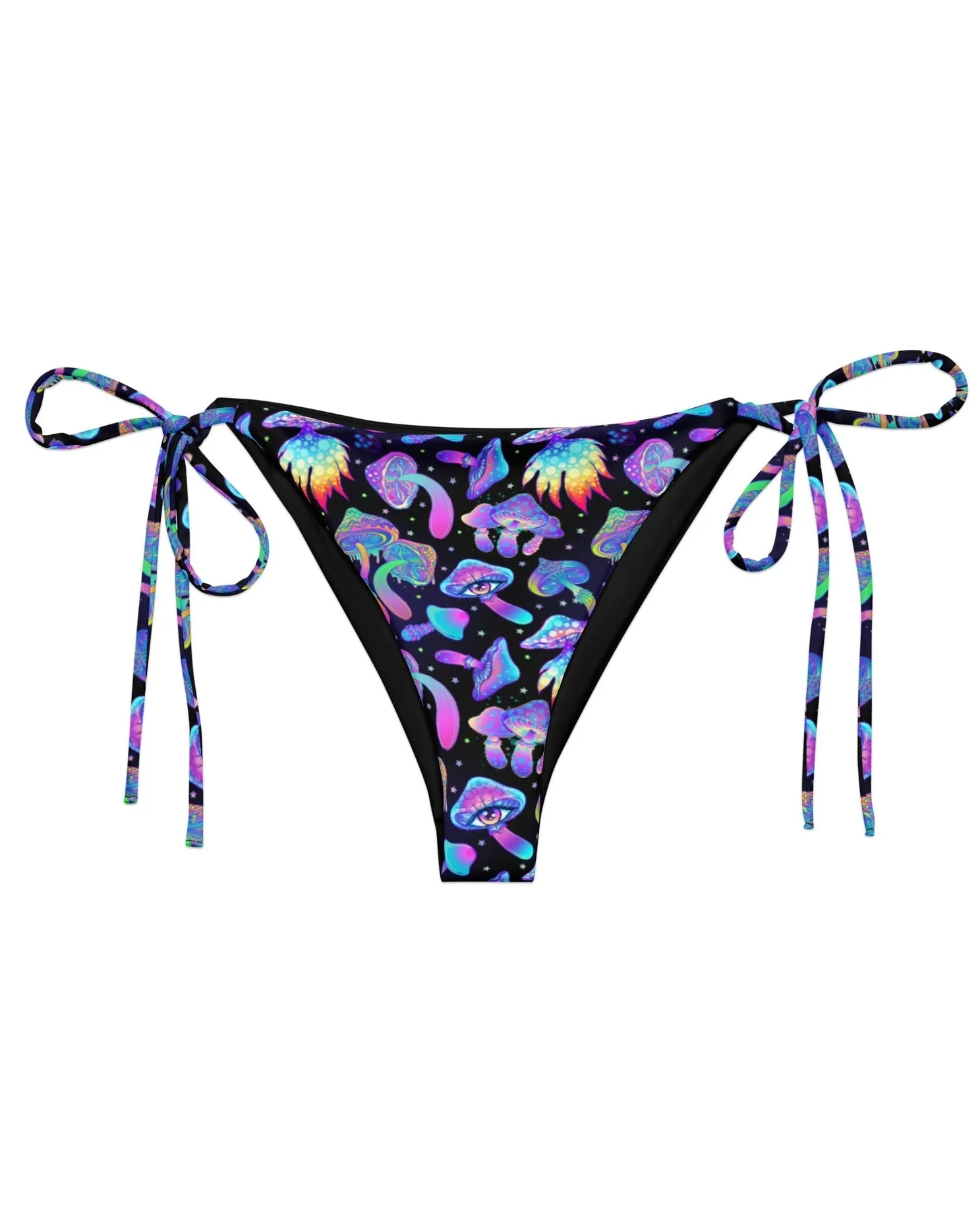 Shroomin Black Recycled String Bottoms