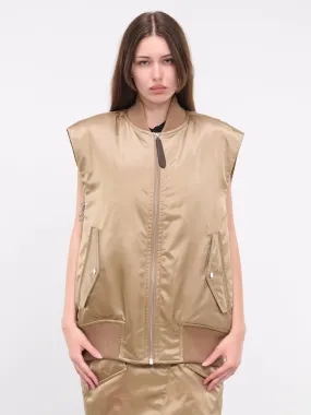 Sleeveless Bomber Jacket (JK0310-PG1535-BEIGE)