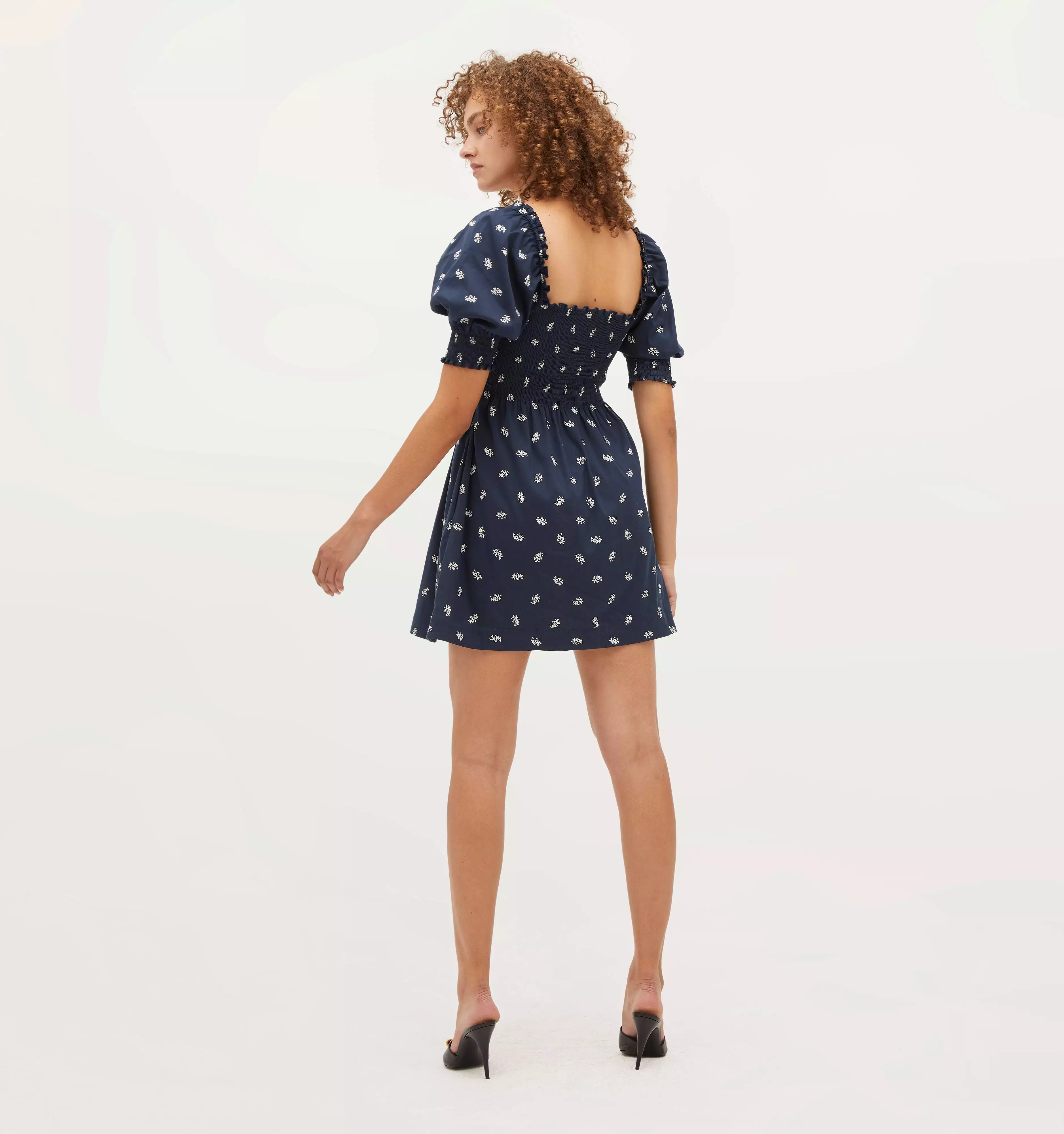 The Athena Nap Dress - Navy Autumn Paisley