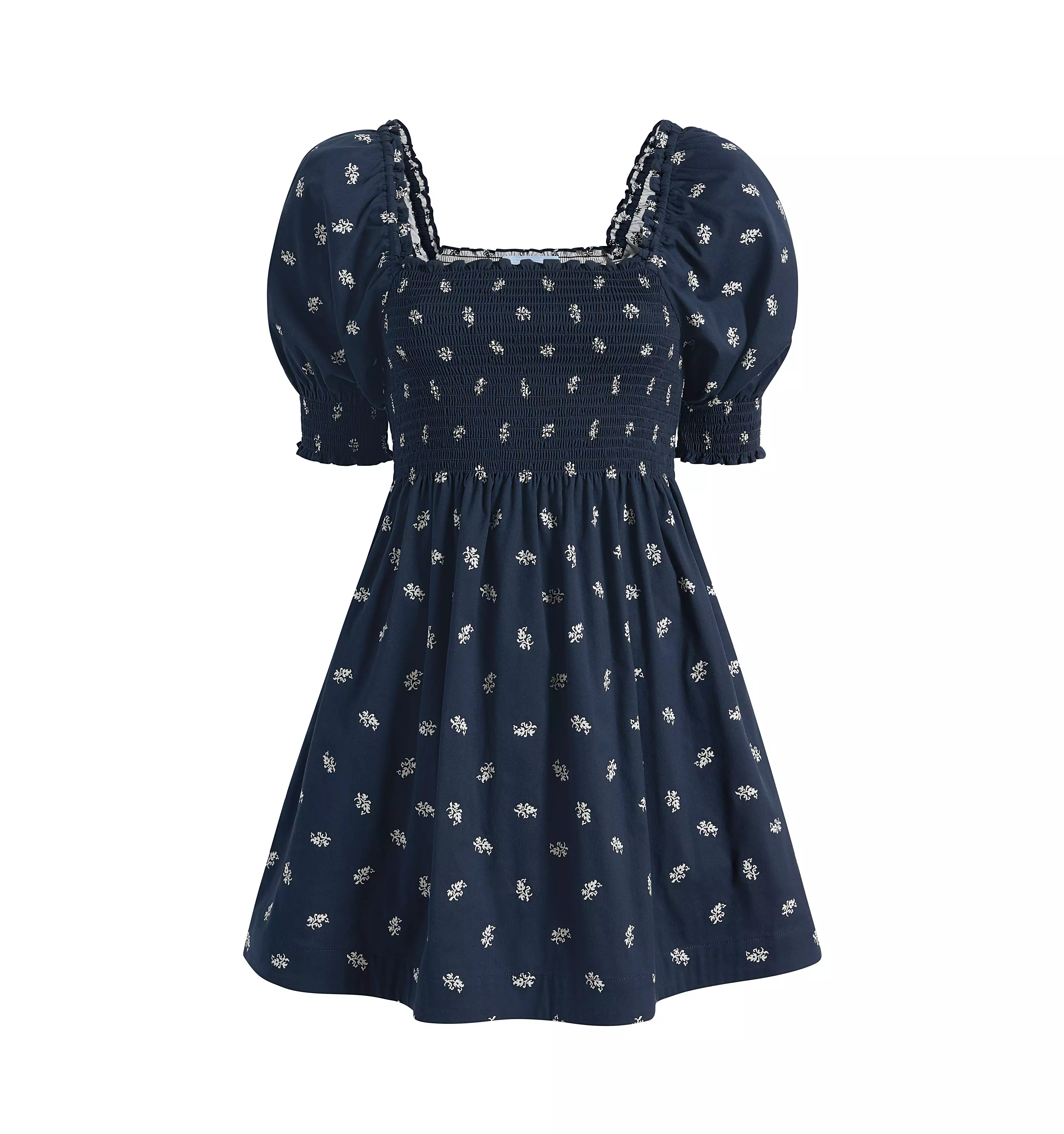 The Athena Nap Dress - Navy Autumn Paisley