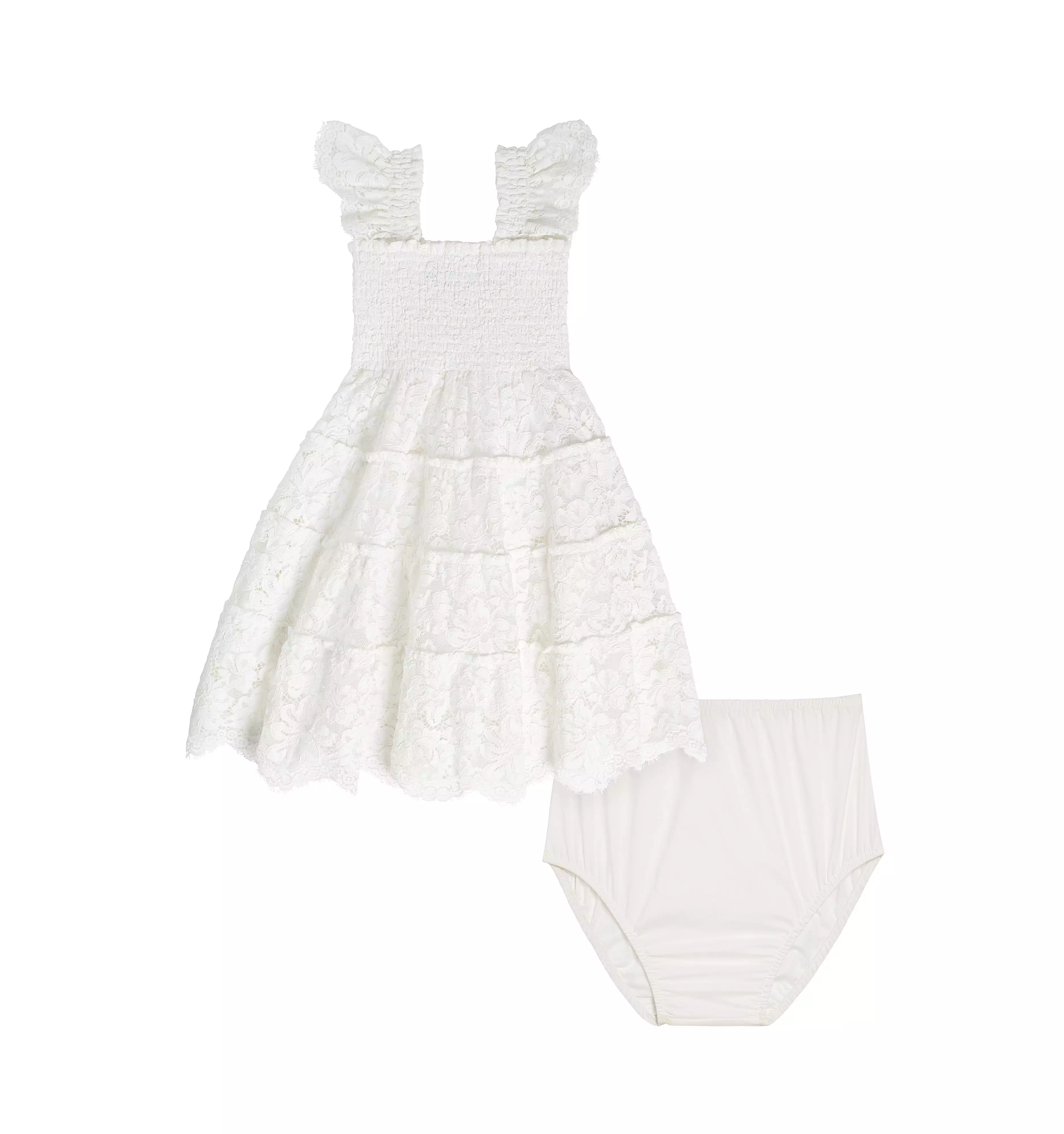 The Baby Lace Ellie Nap Dress - White Lace