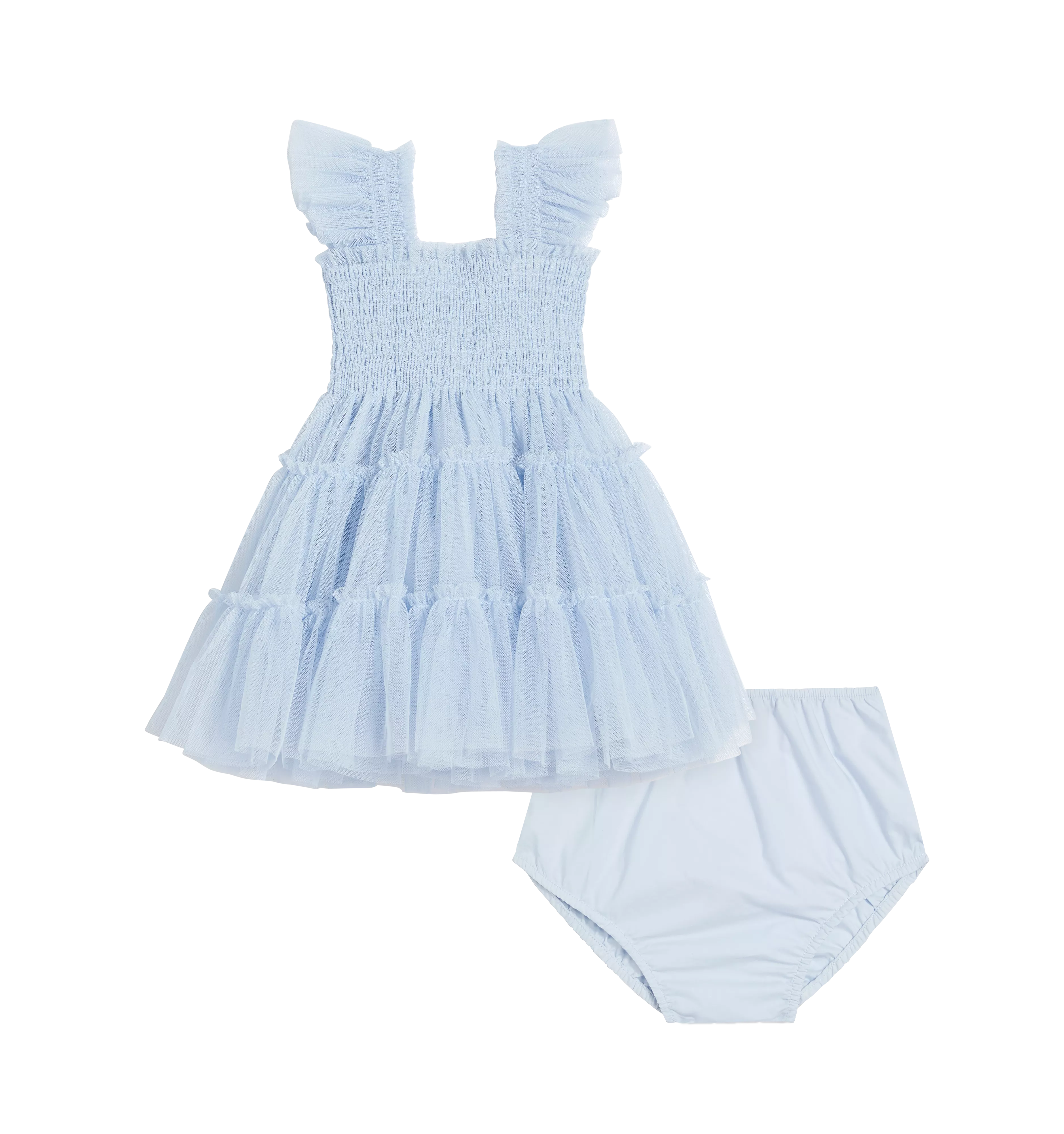 The Baby Tulle Ellie Nap Dress - Powder Blue Tulle