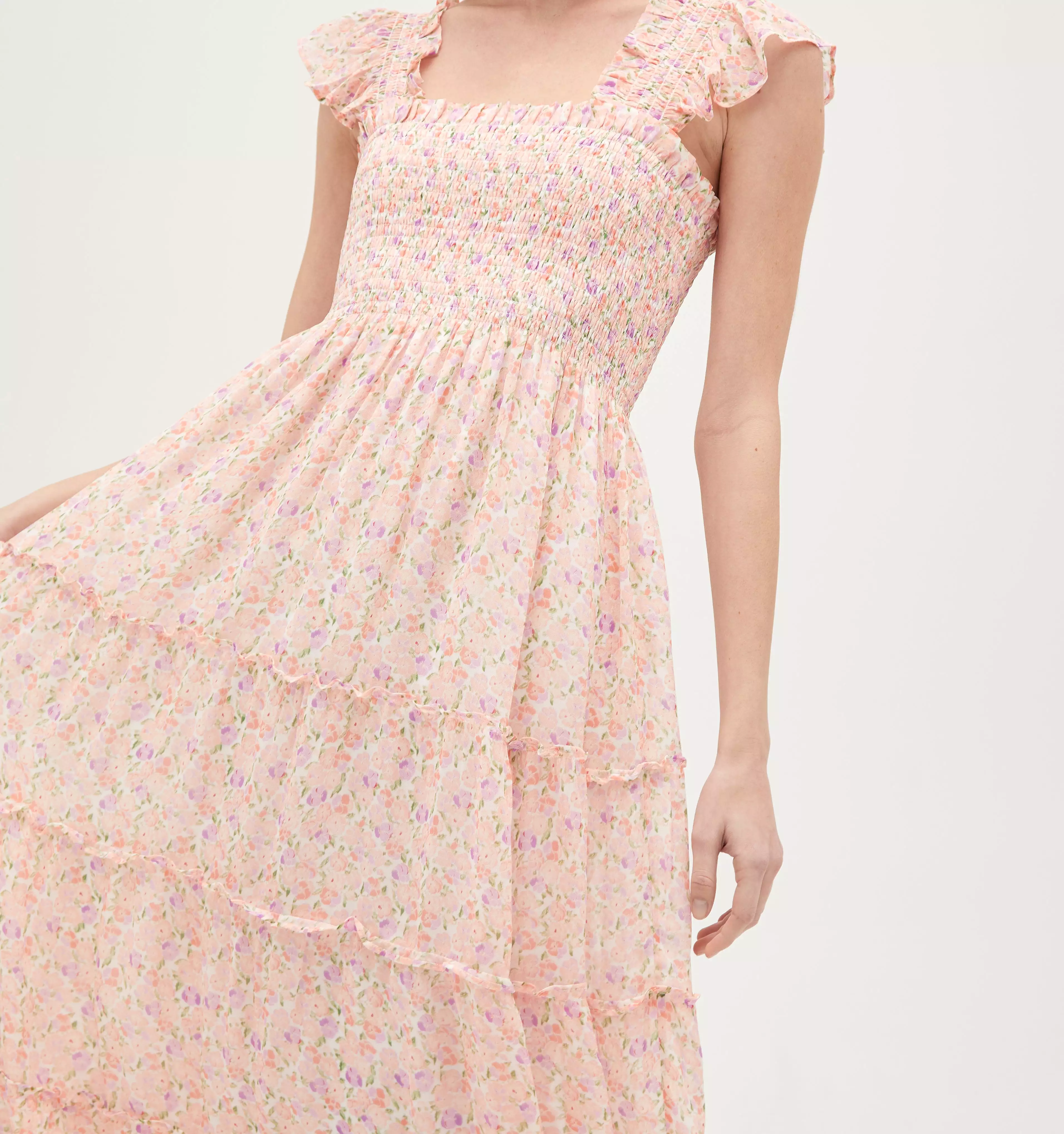 The Ellie Nap Dress - Pansy in Pink Multi Georgette