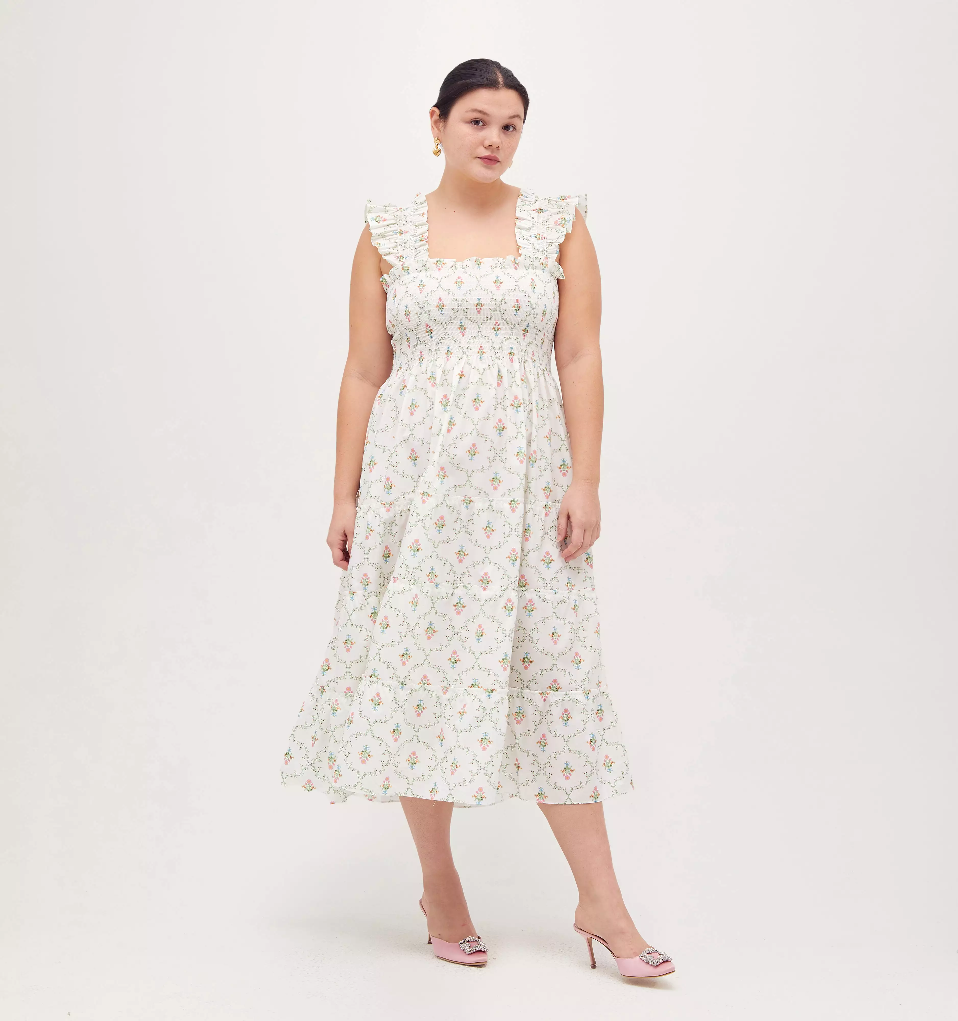 The Ellie Nap Dress - Pastel Trellis