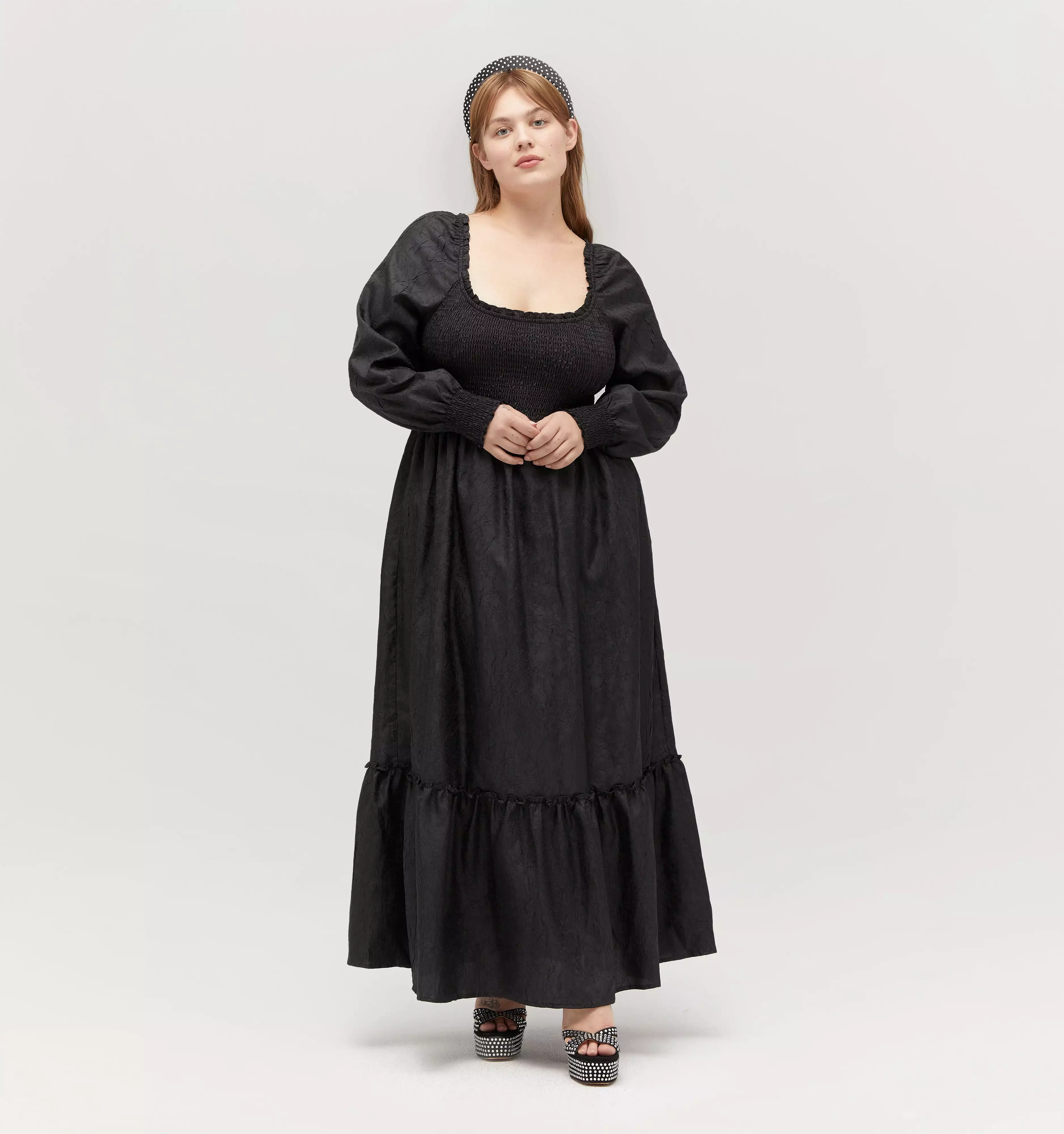 The Emily Nap Dress - Black Crushed Taffeta