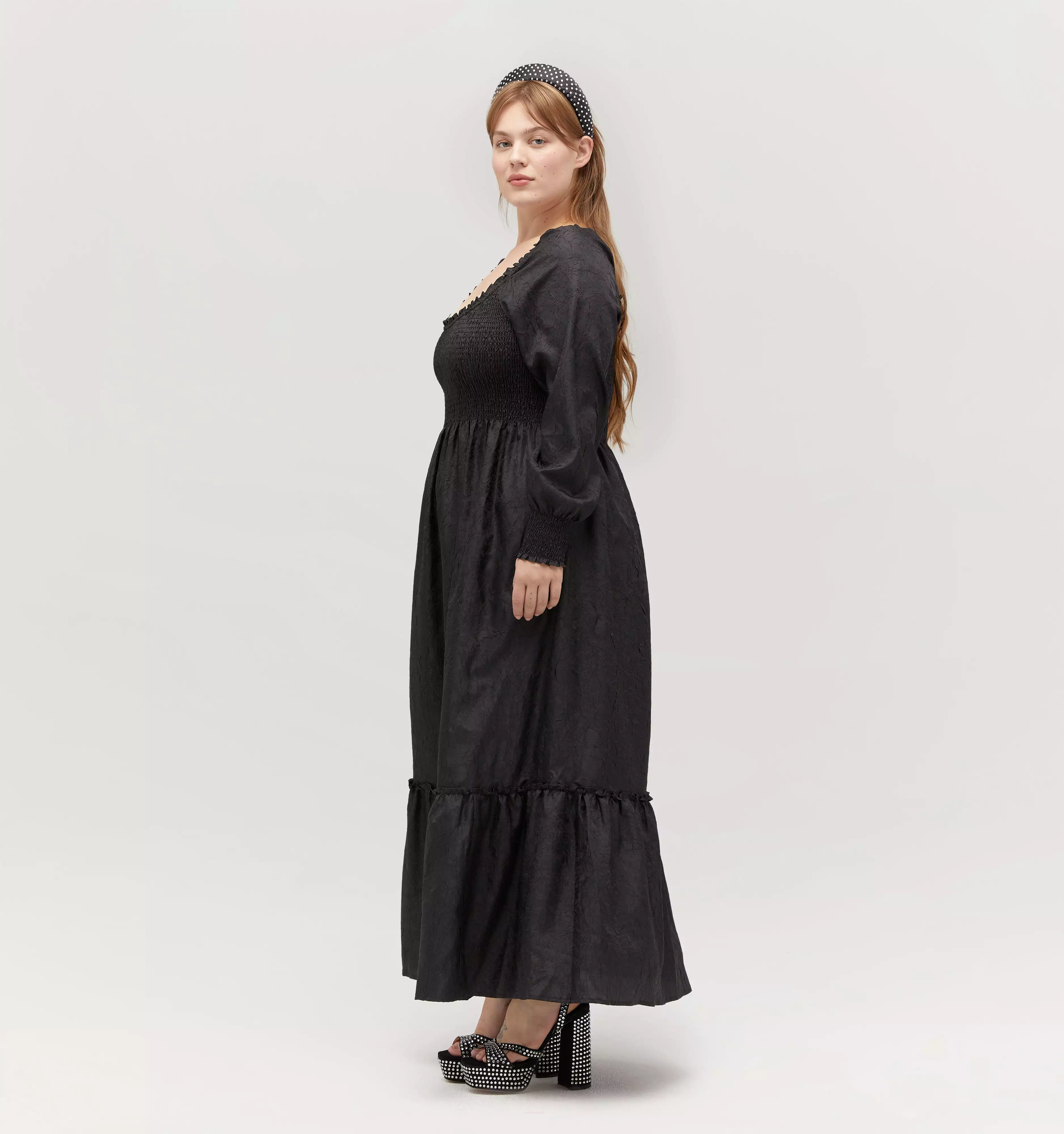 The Emily Nap Dress - Black Crushed Taffeta