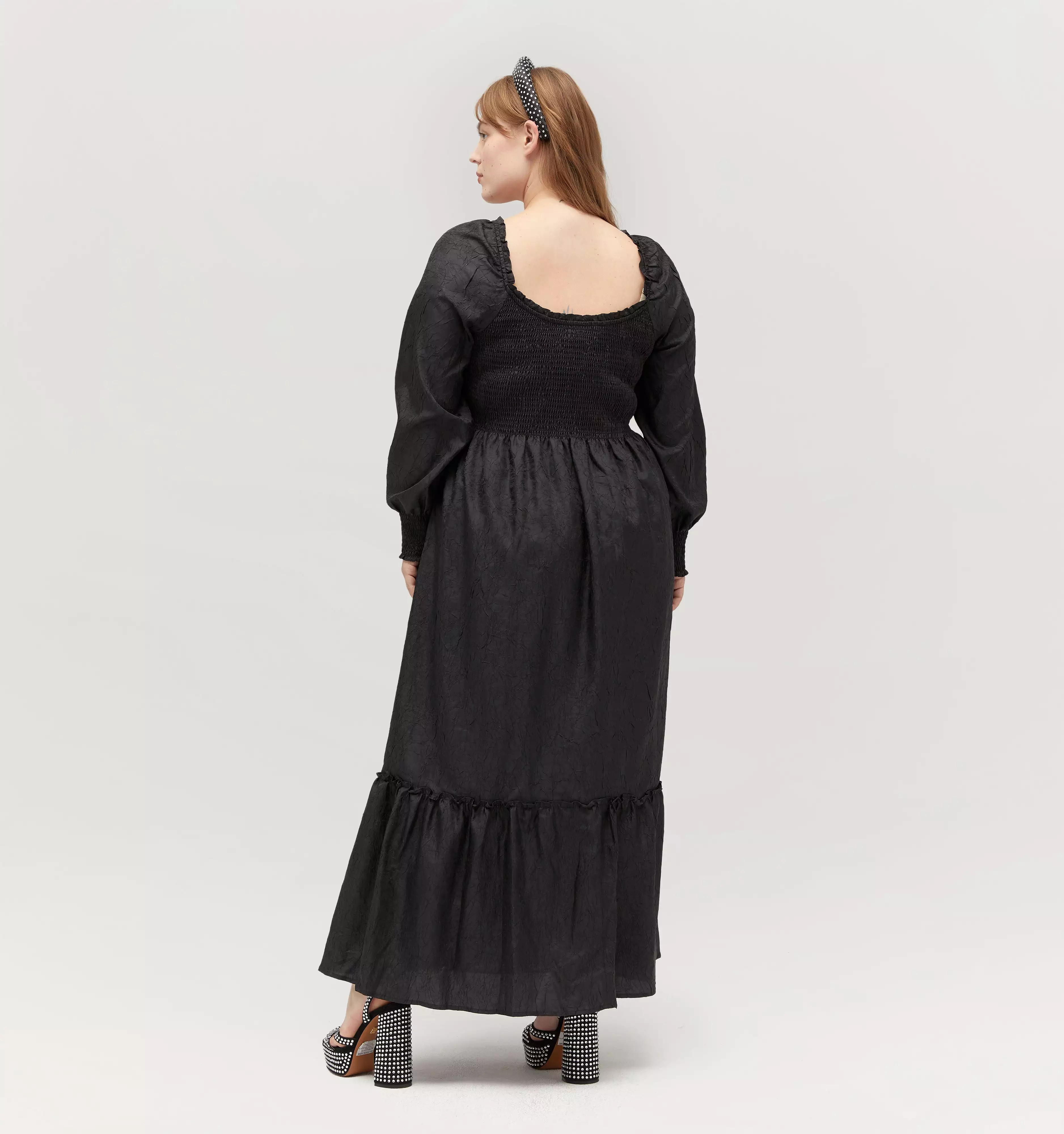 The Emily Nap Dress - Black Crushed Taffeta