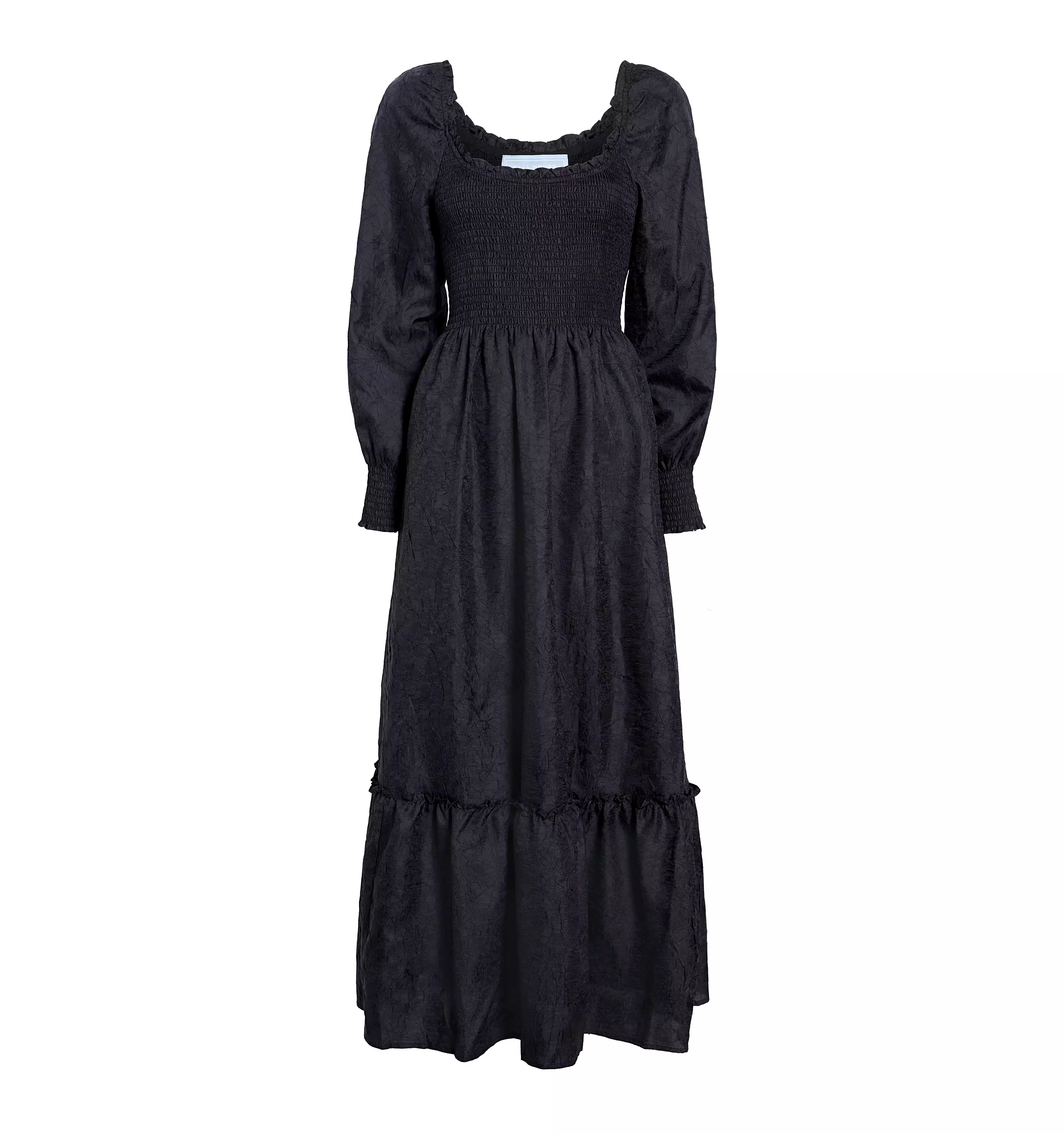 The Emily Nap Dress - Black Crushed Taffeta