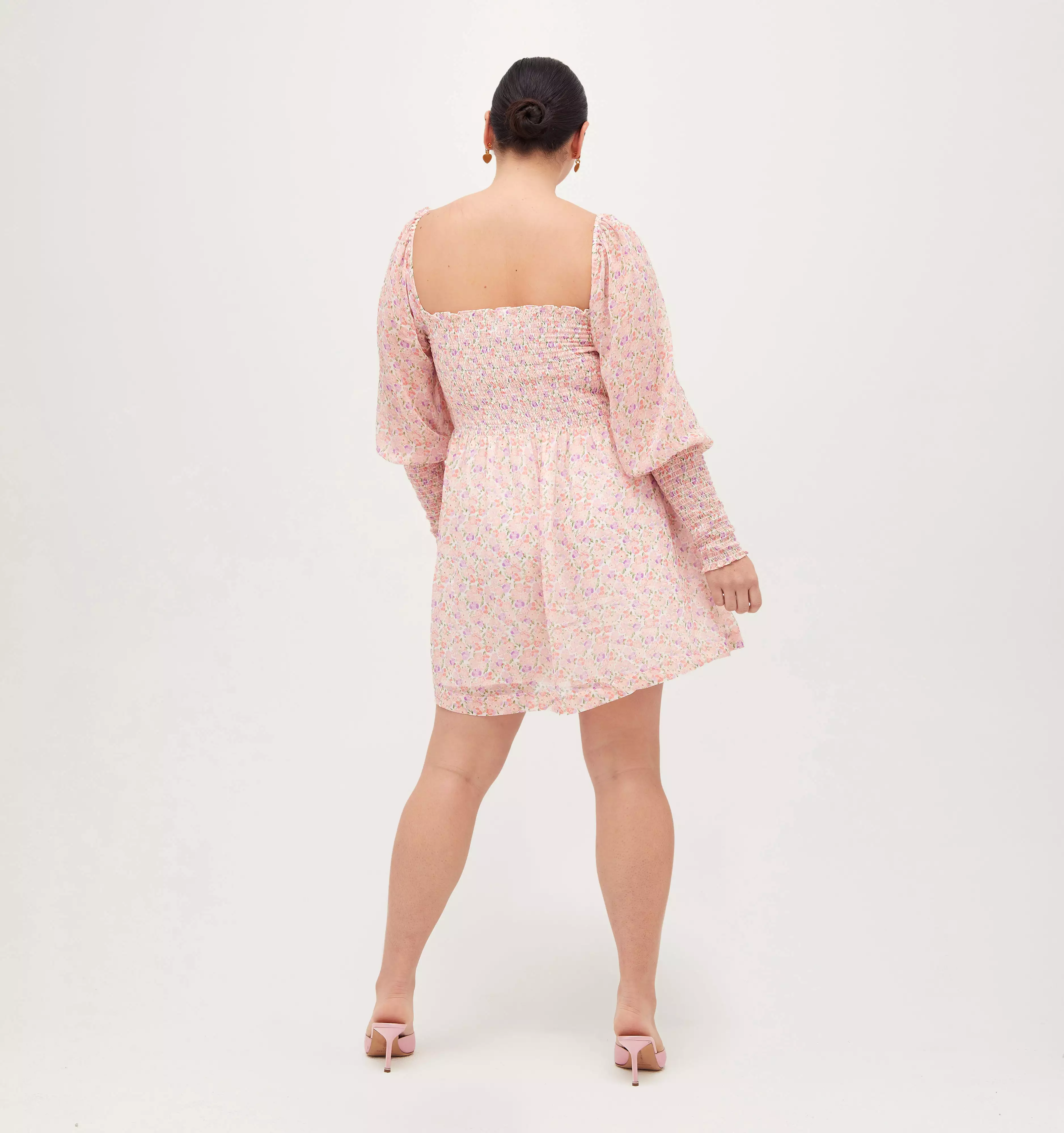 The Grace Mini Nap Dress - Pansy in Pink Multi Georgette