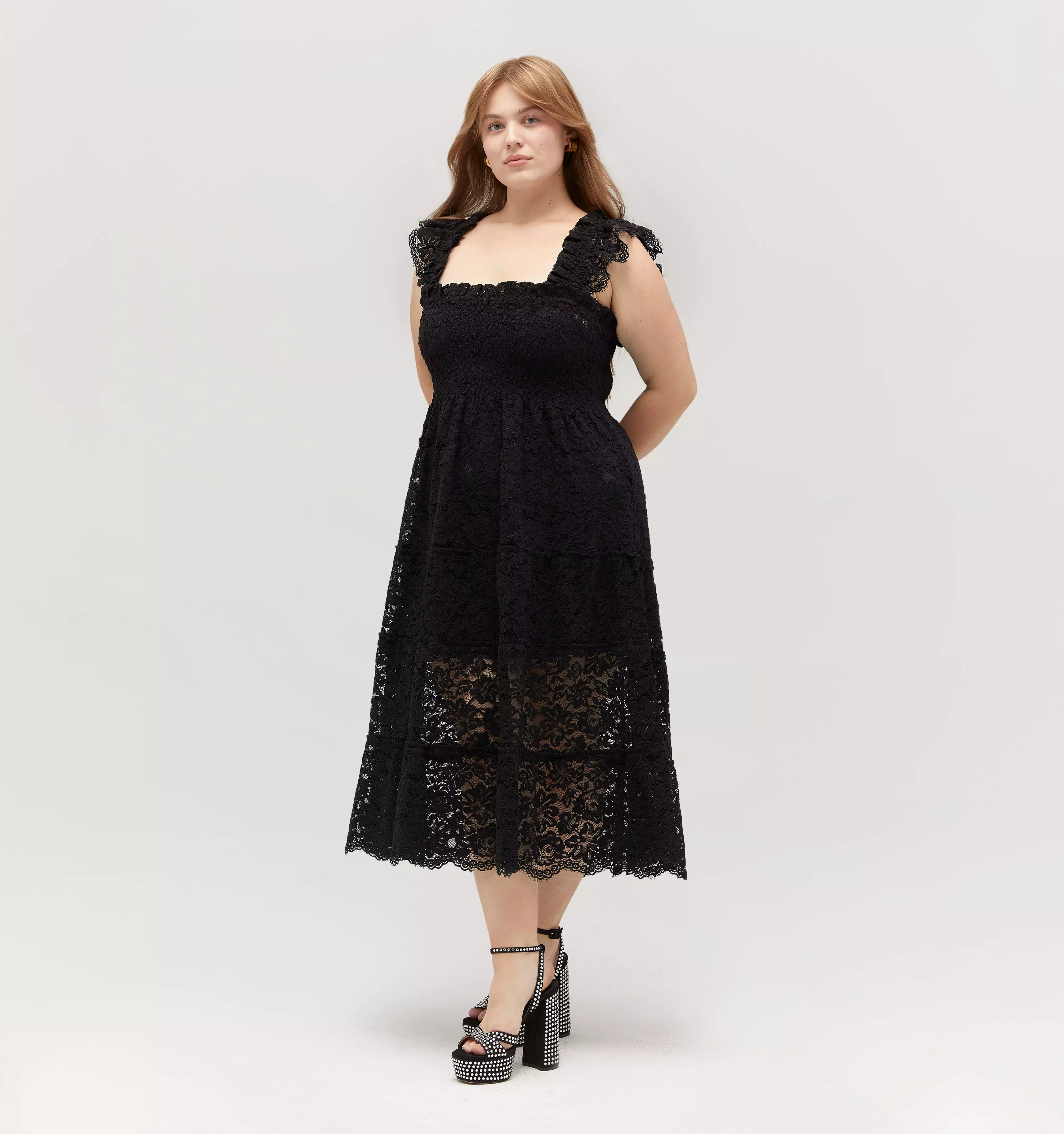 The Lace Ellie Nap Dress - Black Lace