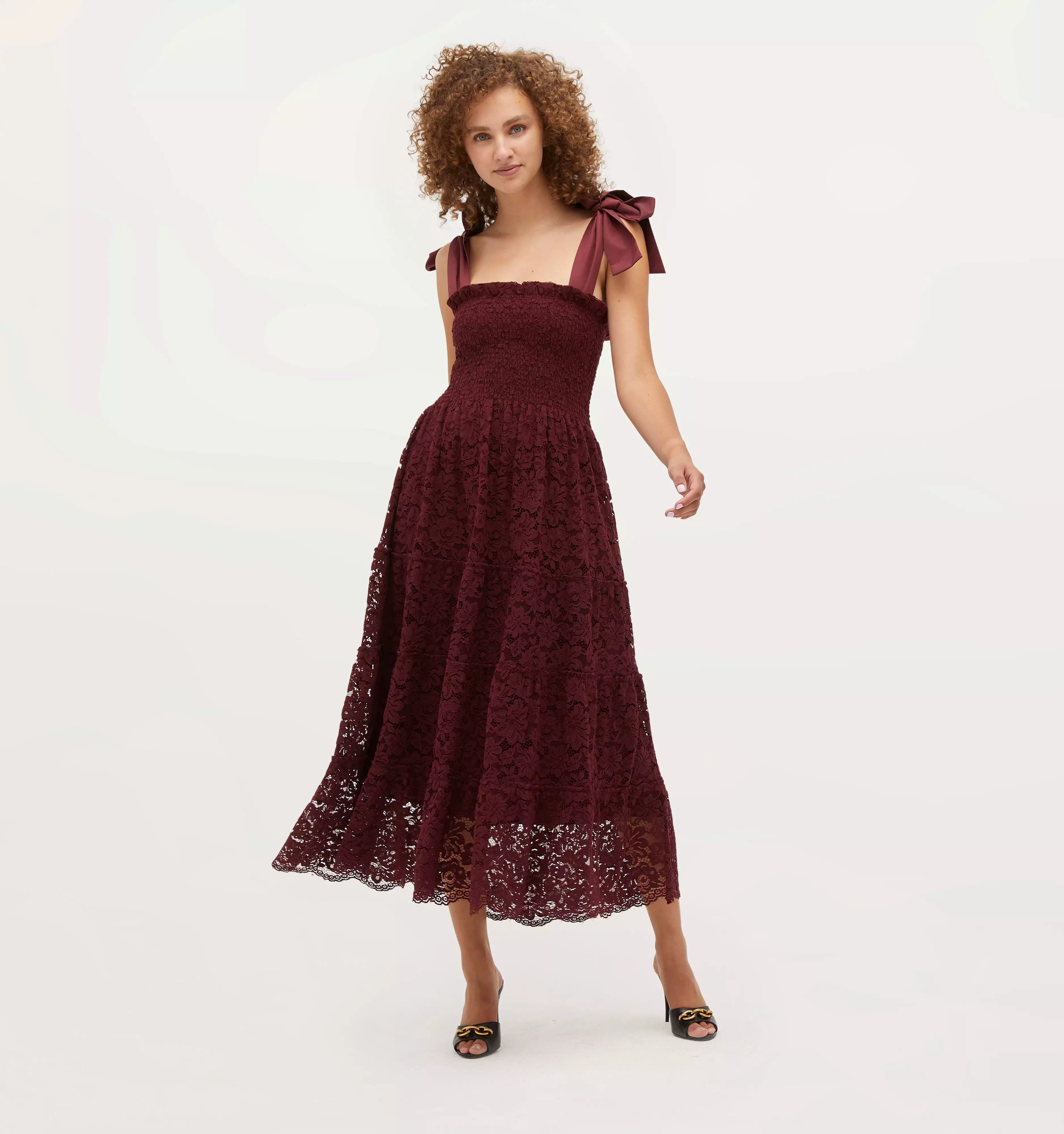 The Lace Ribbon Ellie Nap Dress - Port Lace