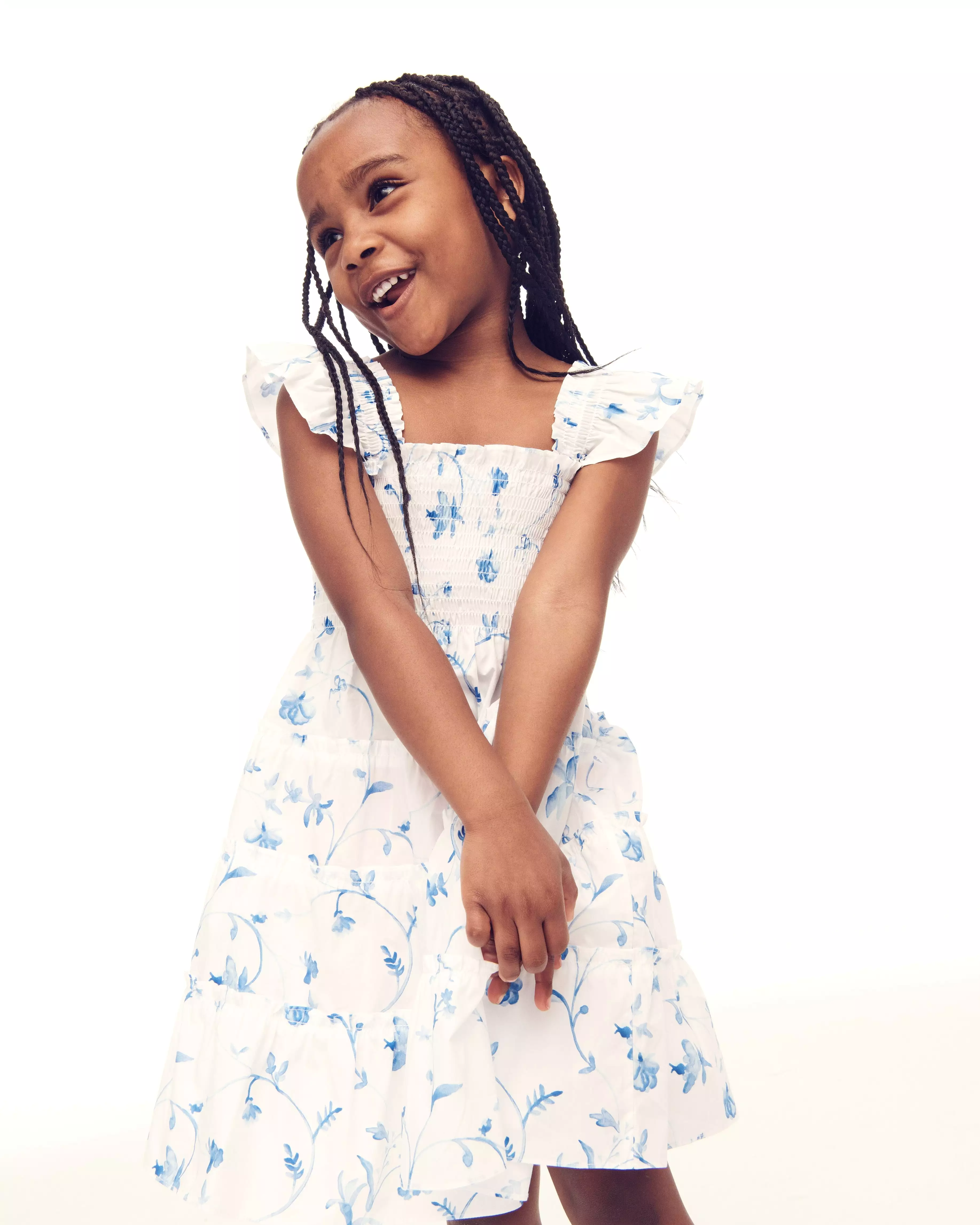 The Tiny Ellie Nap Dress - Blue Botanical