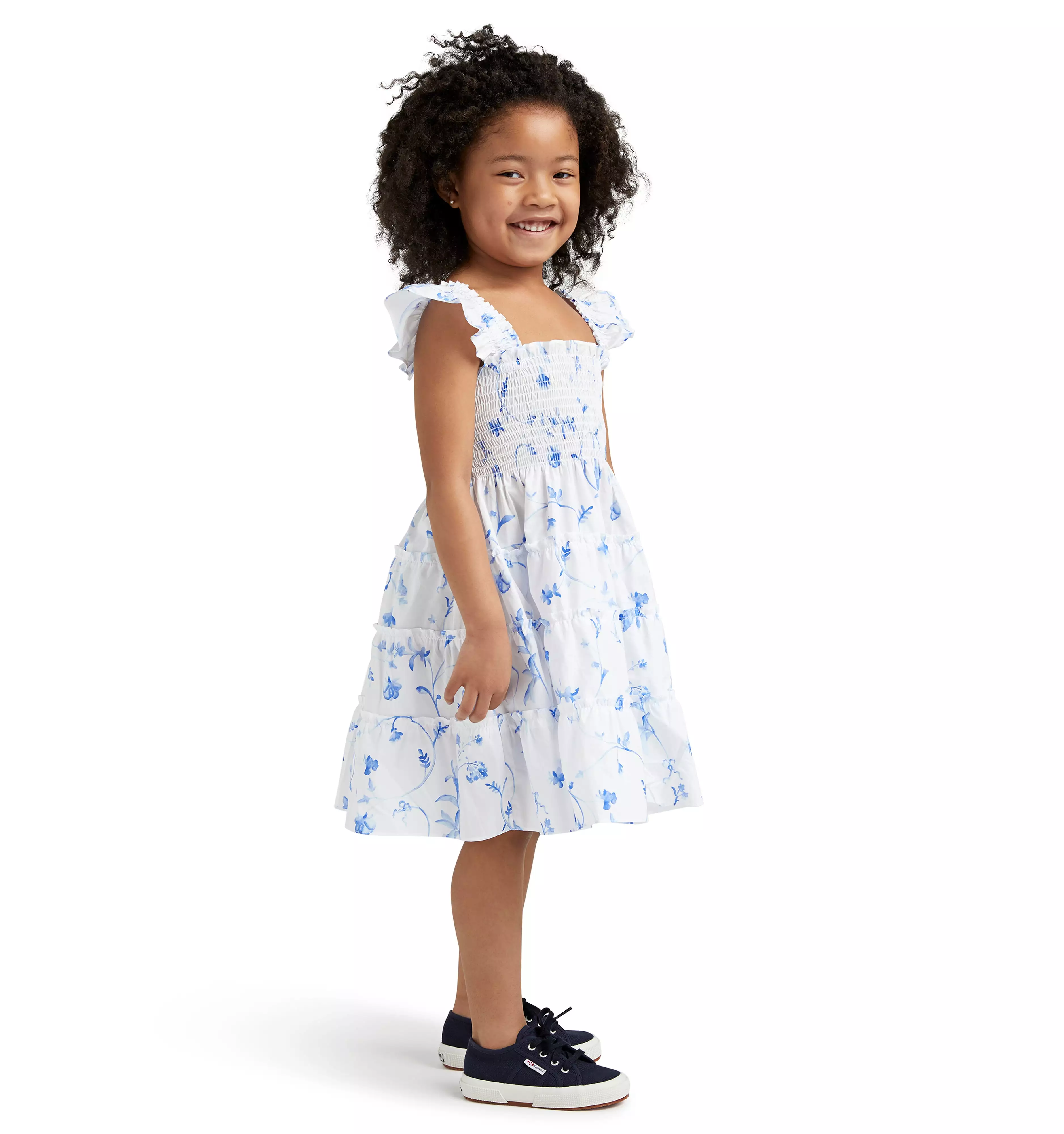 The Tiny Ellie Nap Dress - Blue Botanical