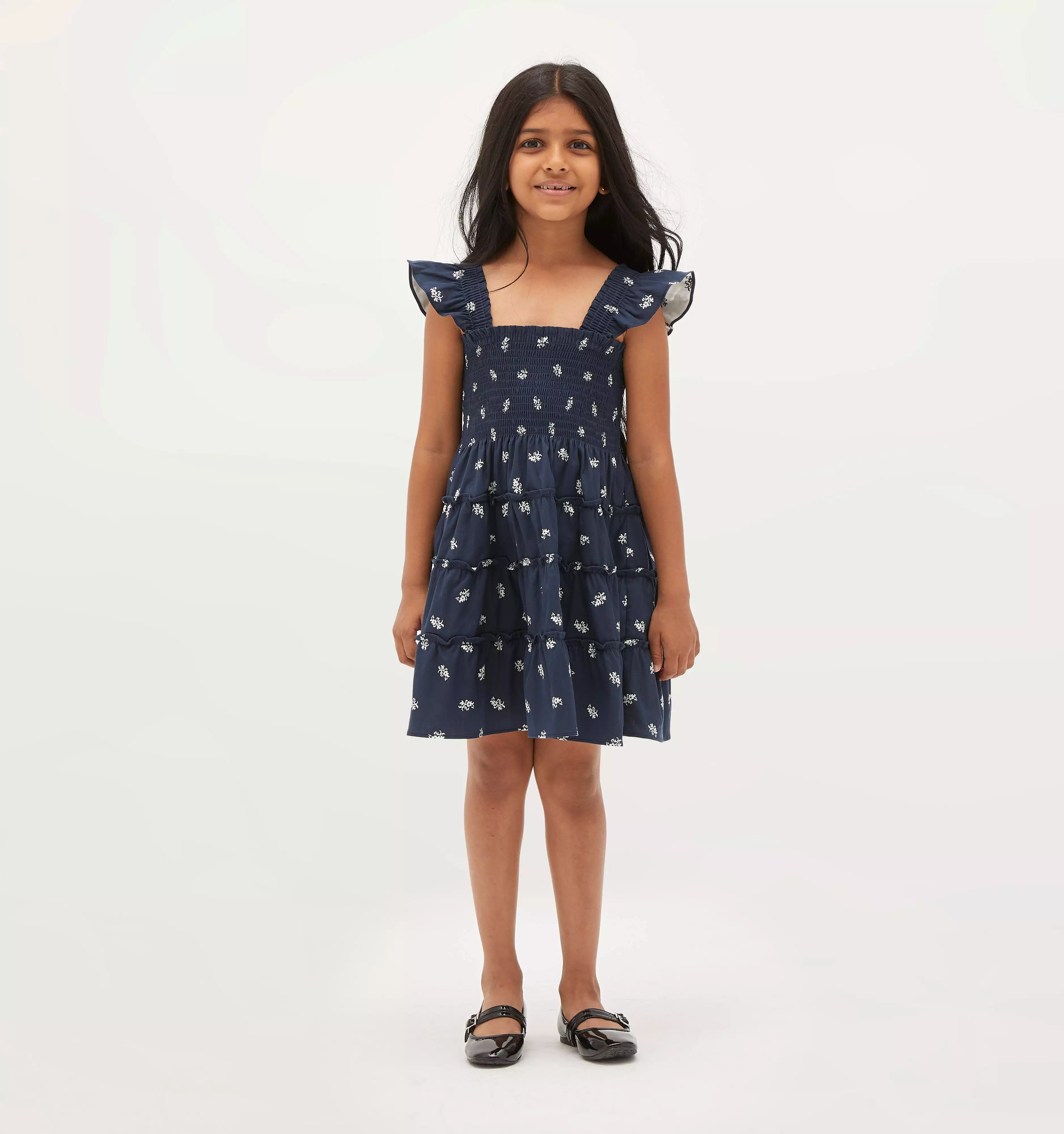 The Tiny Ellie Nap Dress - Navy Autumn Paisley