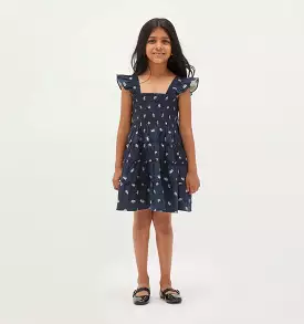 The Tiny Ellie Nap Dress - Navy Autumn Paisley