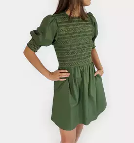 The Vivi Nap Dress - Leaf Green Cotton