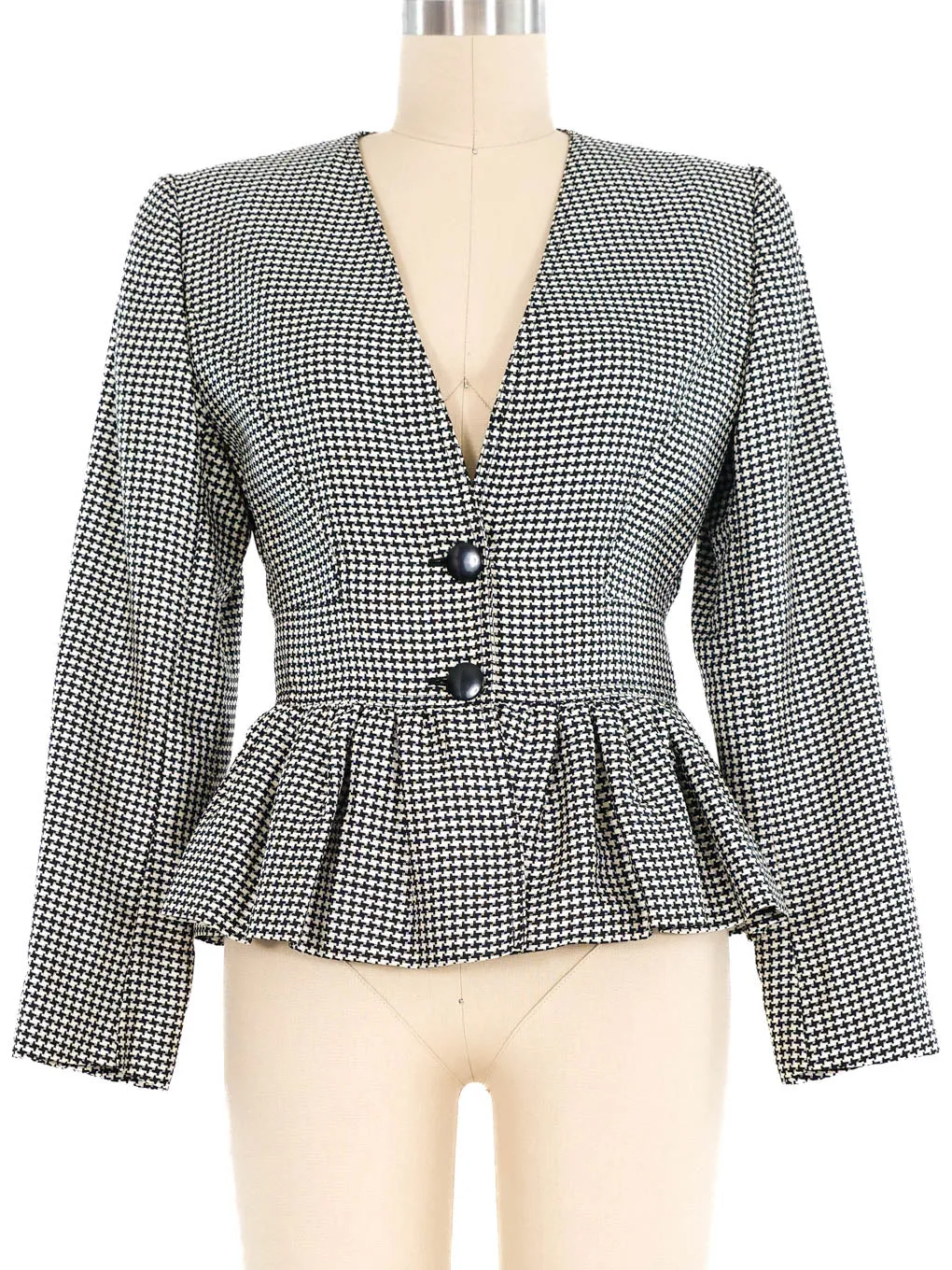 Valentino Houndstooth Peplum Jacket